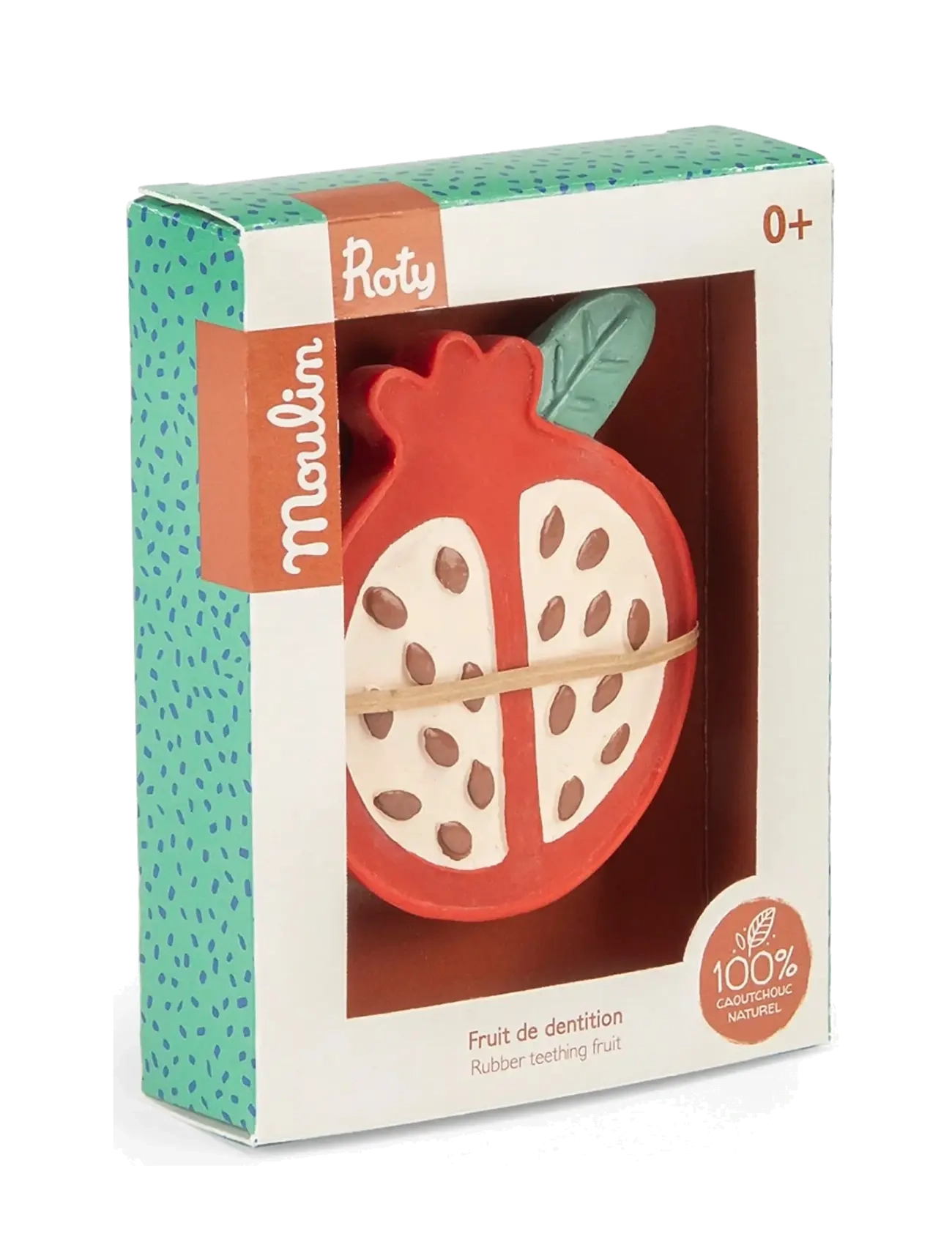 Moulin Roty Teether - Rubber Pomegranate - La Forêt Mawa, One Size, Red, Baby Legetøj > Teething Legetøj, Børn