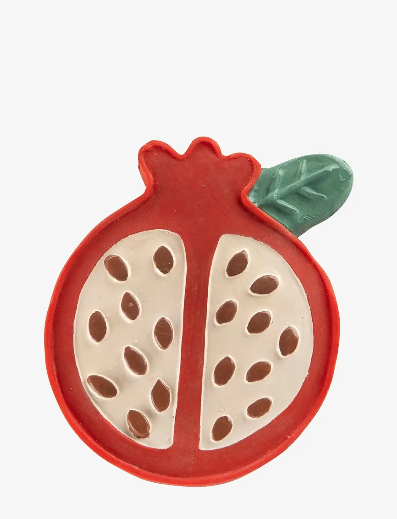 Moulin Roty - Teether - Rubber Pomegranate - La forêt Mawa - bidelegetøj - red - 1