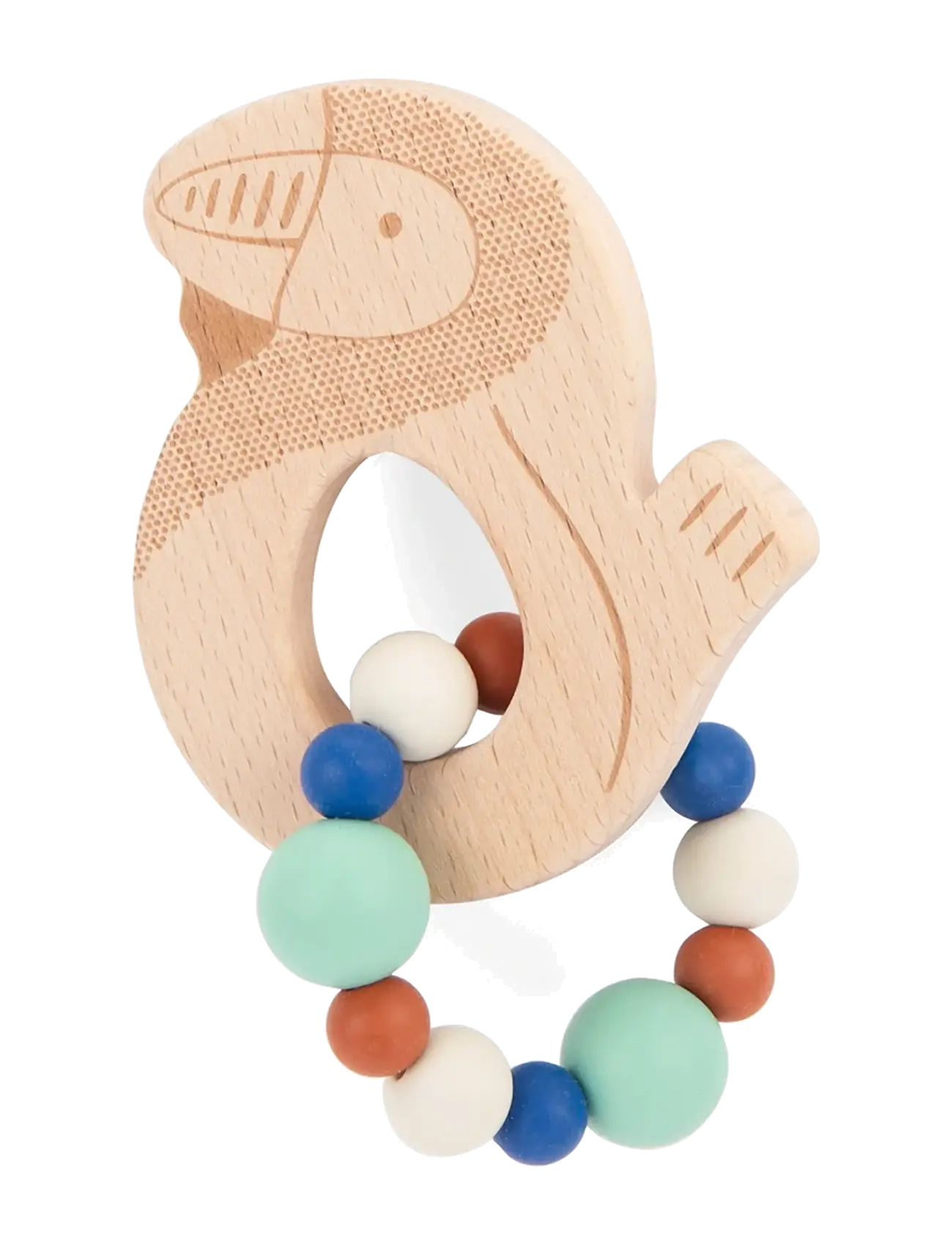 Moulin Roty Teether Rattle Hornbill La Forêt Mawa, Børn, Rattles, Beige, Str: ONE SIZE