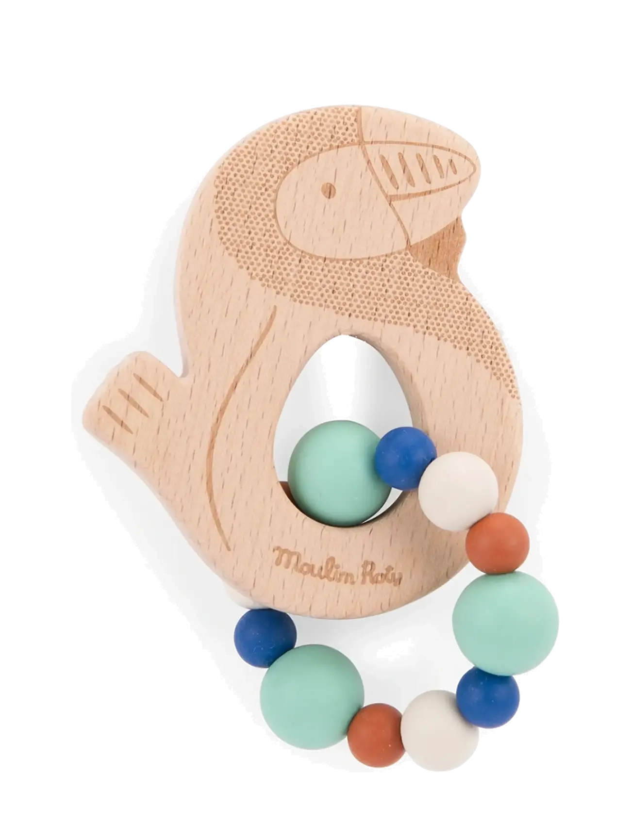 Moulin Roty - Teether Rattle - Hornbill - La forêt Mawa - rangler - wood - 1