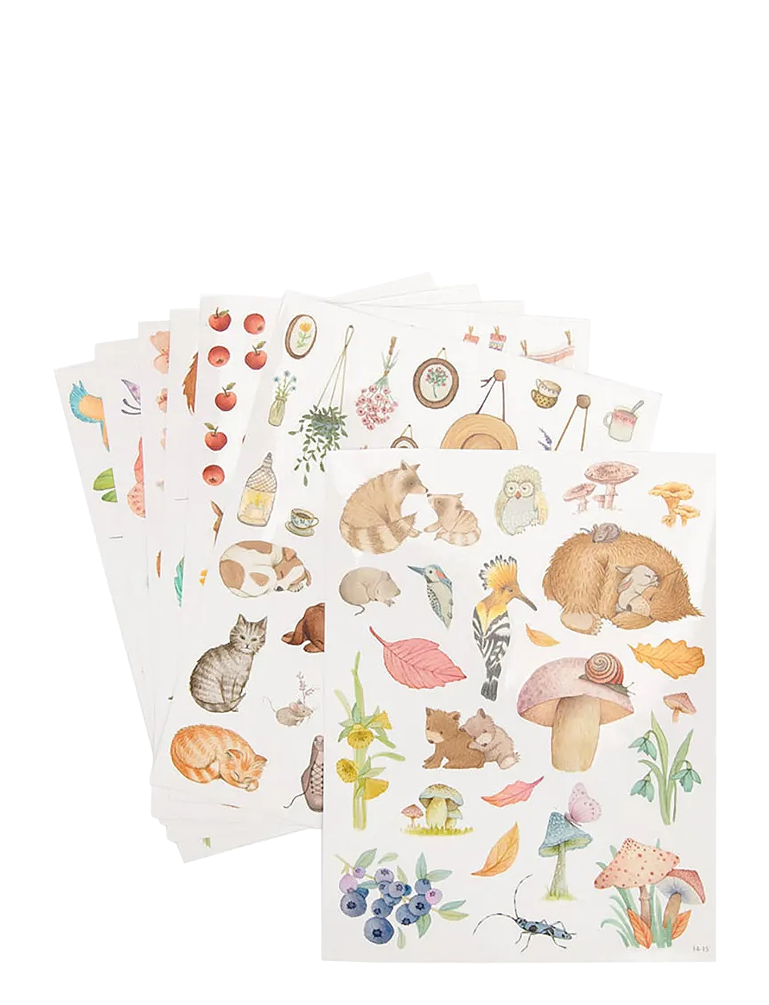 Moulin Roty - Colouring Book with Stickers - Les Rosalies - målar- & pysselböcker - rose - 2