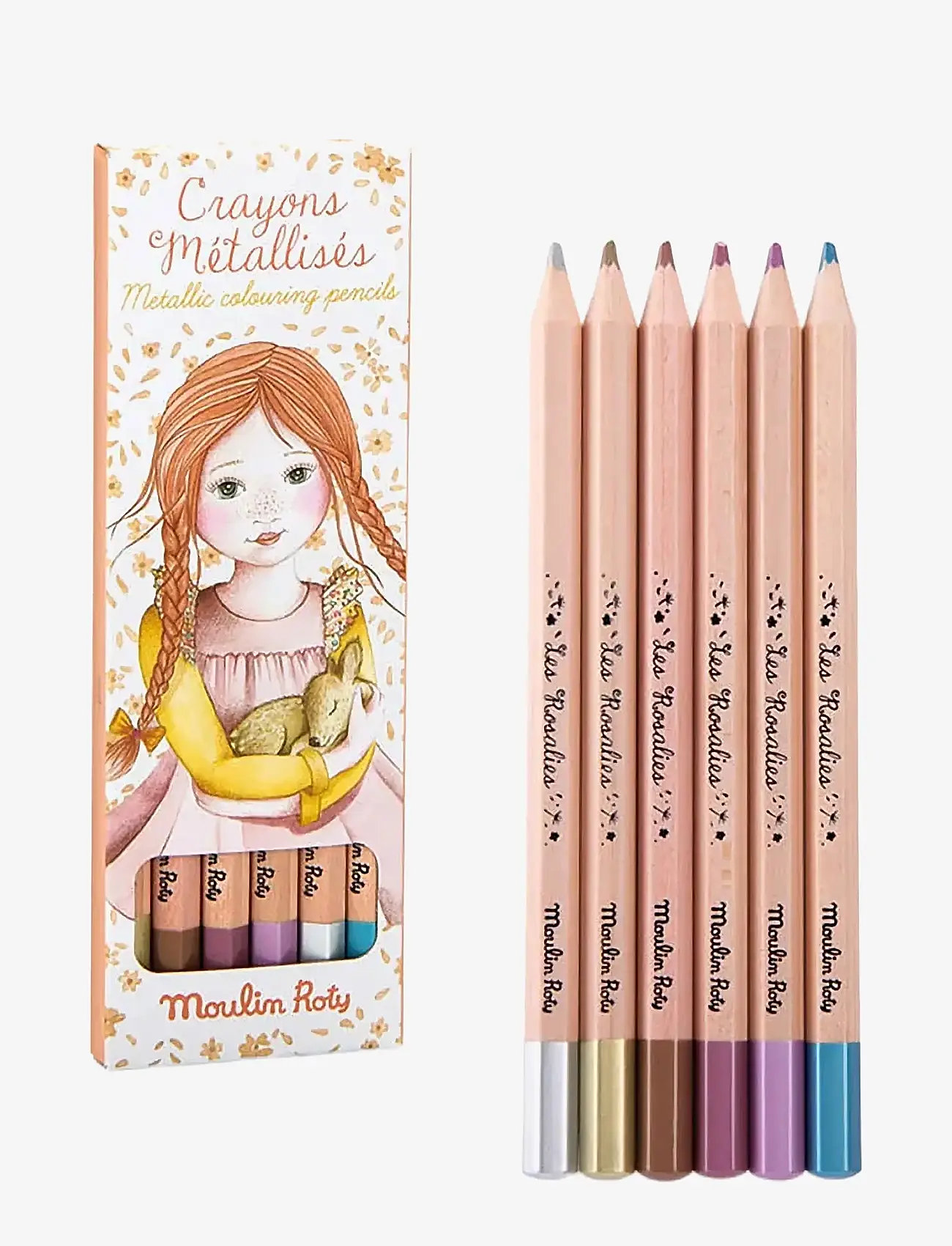 Moulin Roty - Colouring Pencils 6 pcs - Metallic - Les Rosalies - blyanter - multi - 0