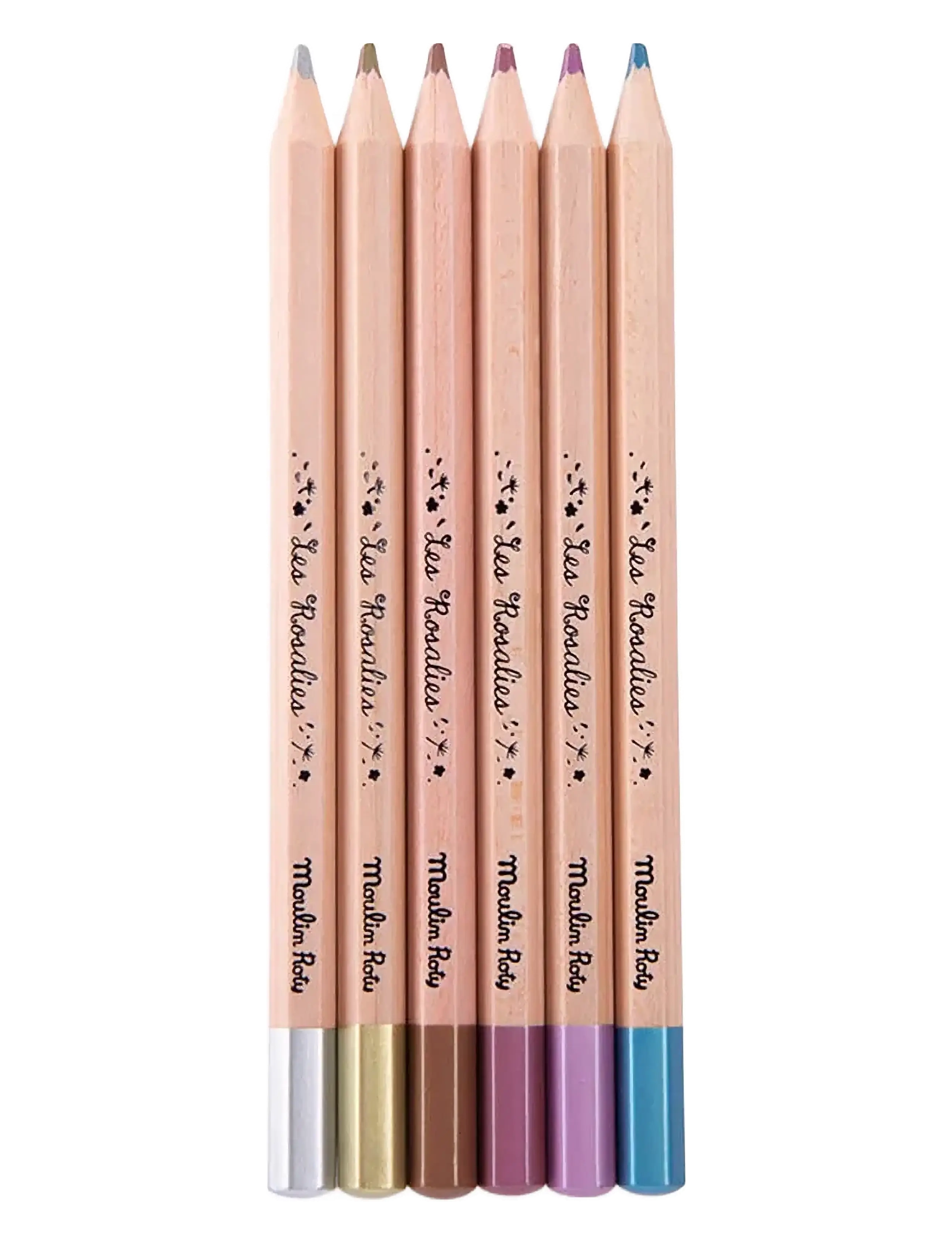Moulin Roty - Colouring Pencils 6 pcs - Metallic - Les Rosalies - blyanter - multi - 1