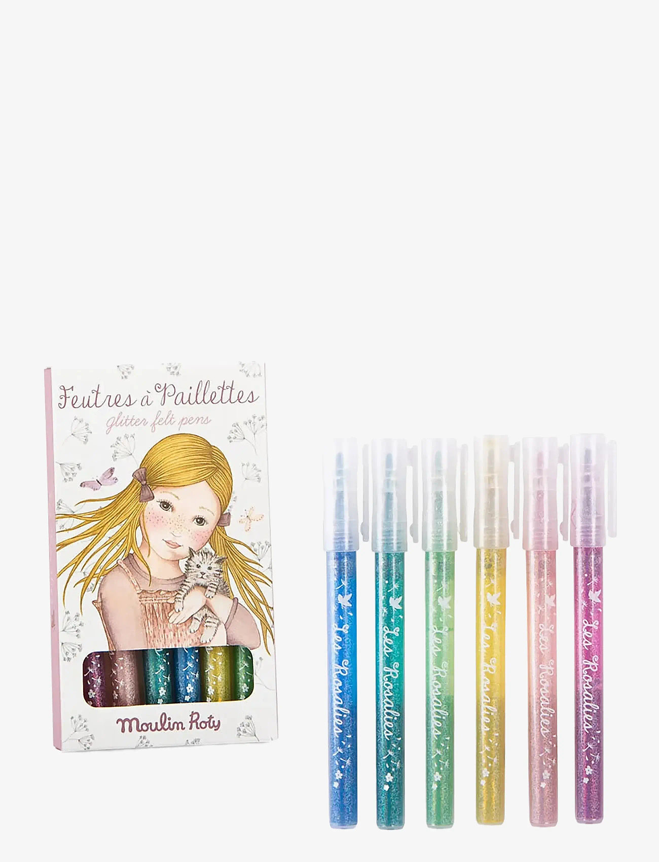 Moulin Roty - Felt Pens 6 pcs - Glitter - Les Rosalies - blyanter - multi - 0