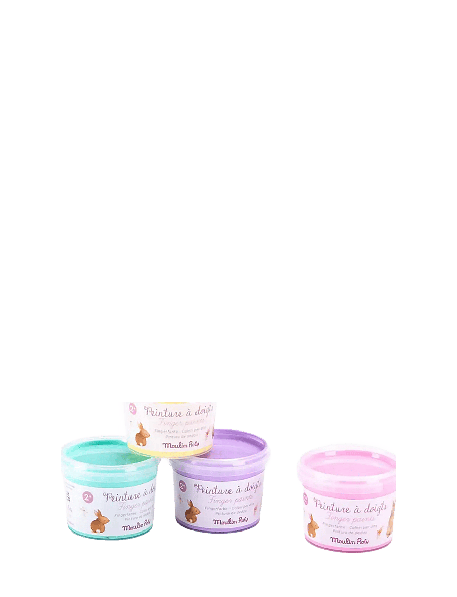 Moulin Roty - Finger Paint - Pastel 4x100g - Les Rosalies - maling - pink - 0