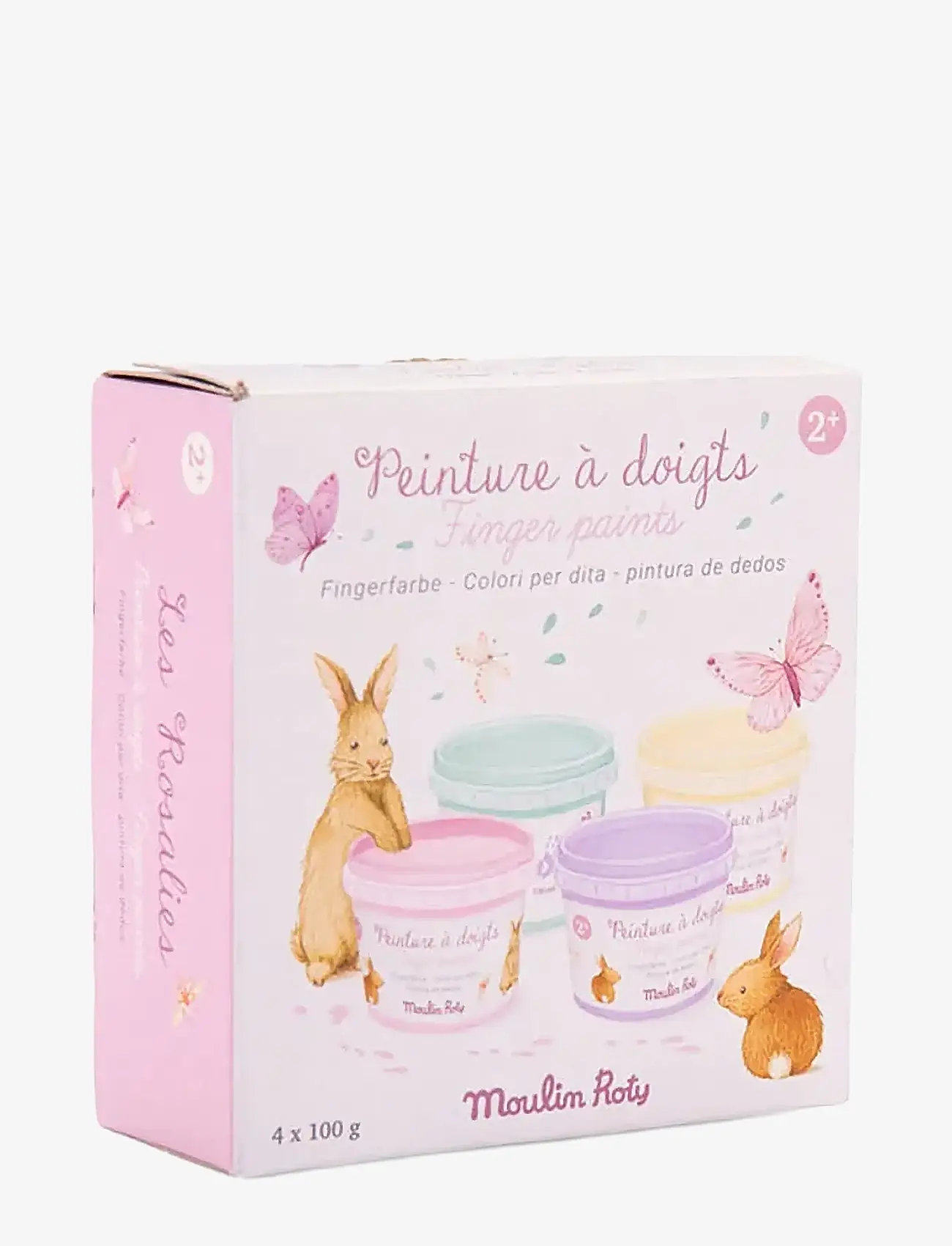 Moulin Roty - Finger Paint - Pastel 4x100g - Les Rosalies - maling - pink - 1