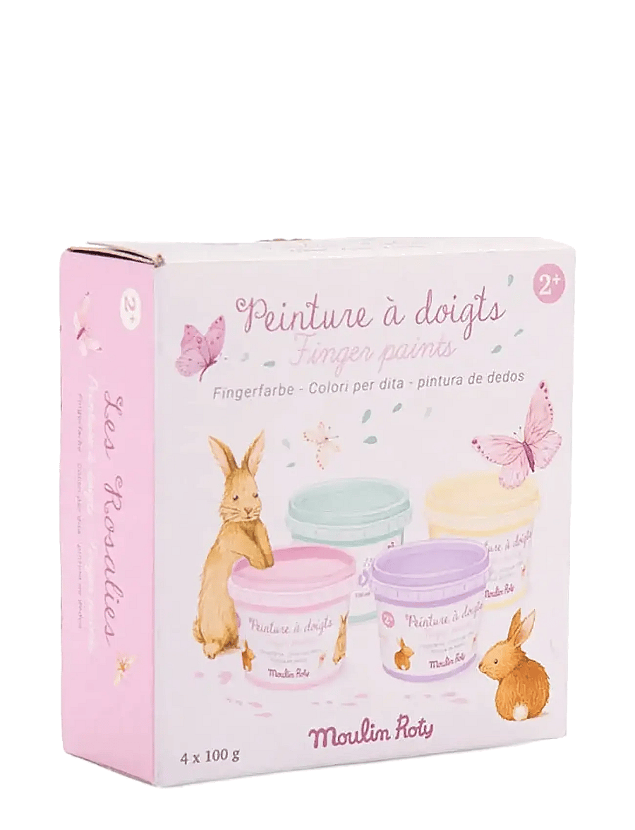 Moulin Roty - Finger Paint - Pastel 4x100g - Les Rosalies - maling - pink - 1