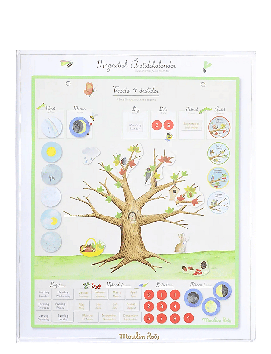 Moulin Roty - Magnetic Calendar - Seasons In DANISH - kalendrar & anteckningsblock - white - 1