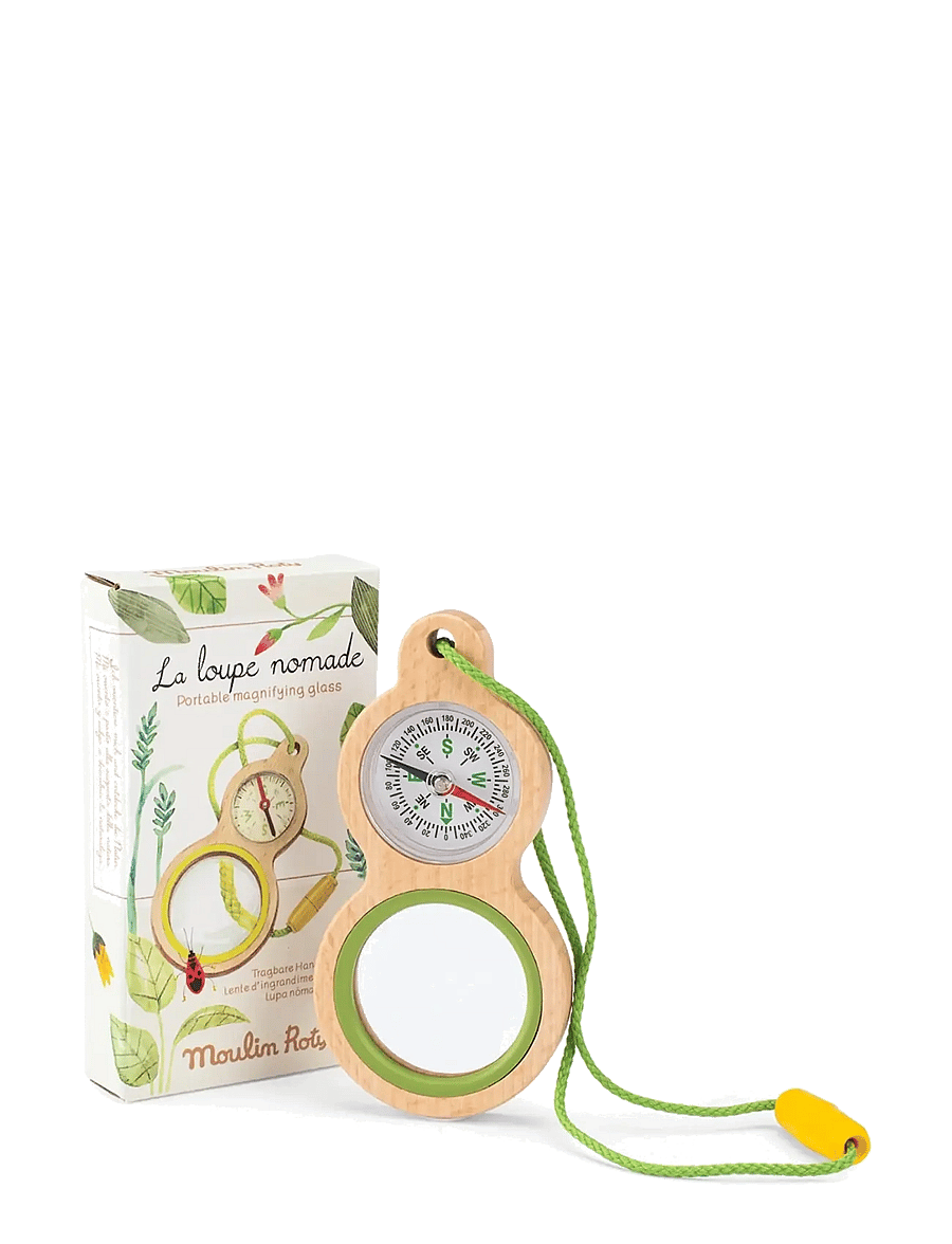 Moulin Roty - Compass and Magnifying Glass - Le Botaniste - eksperimenter og videnskab - wood - 0