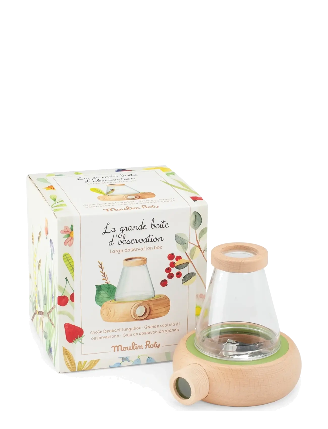 Moulin Roty Large Insect Observation Box - Le Botaniste - STEAM-legetøj - WOOD / beige
