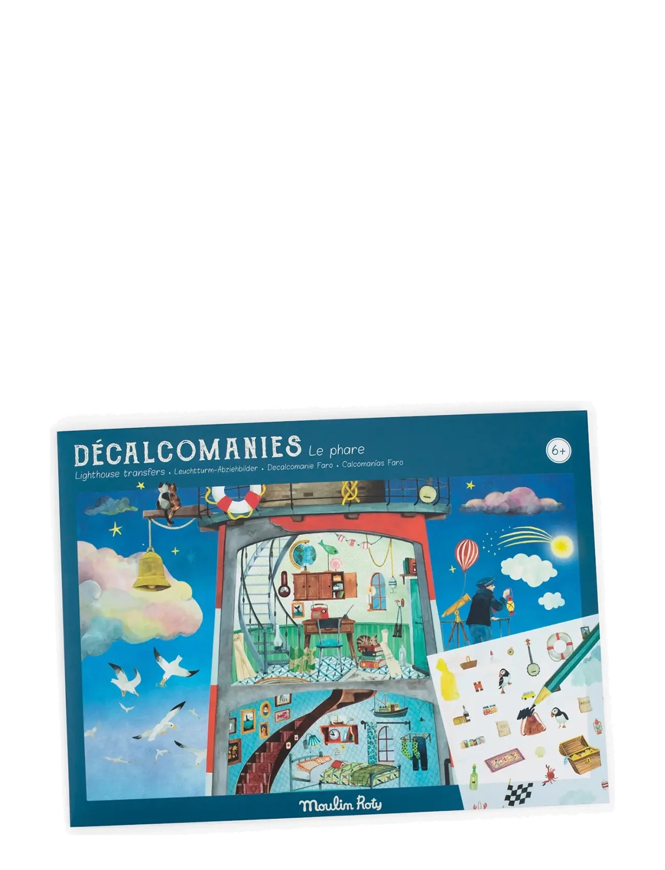 Moulin Roty Transfer Stickers - Lighthouse - A L'abordage - Drawing & Crafts - BLUE / blue