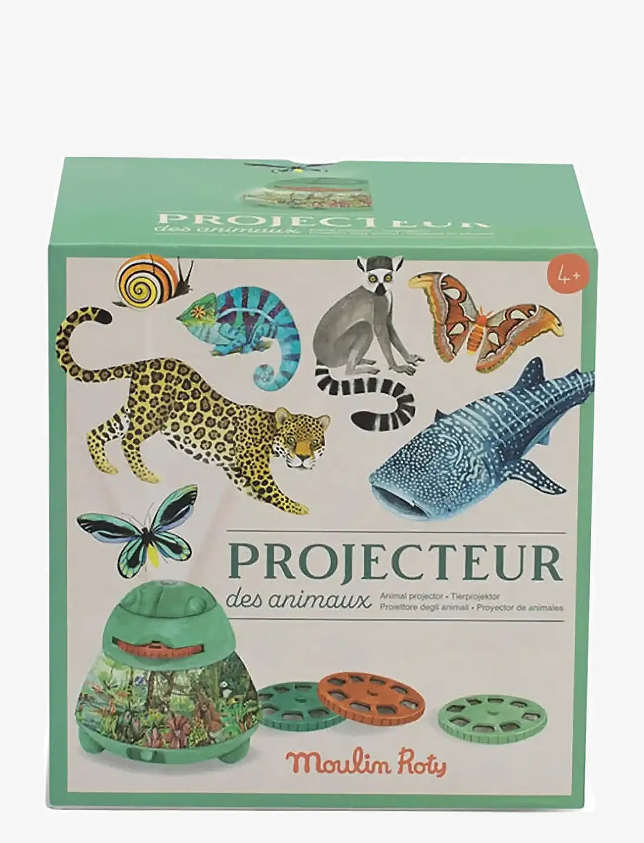 Moulin Roty - Projector - Animals - Tout autour du monde - nattlampor - mint - 3