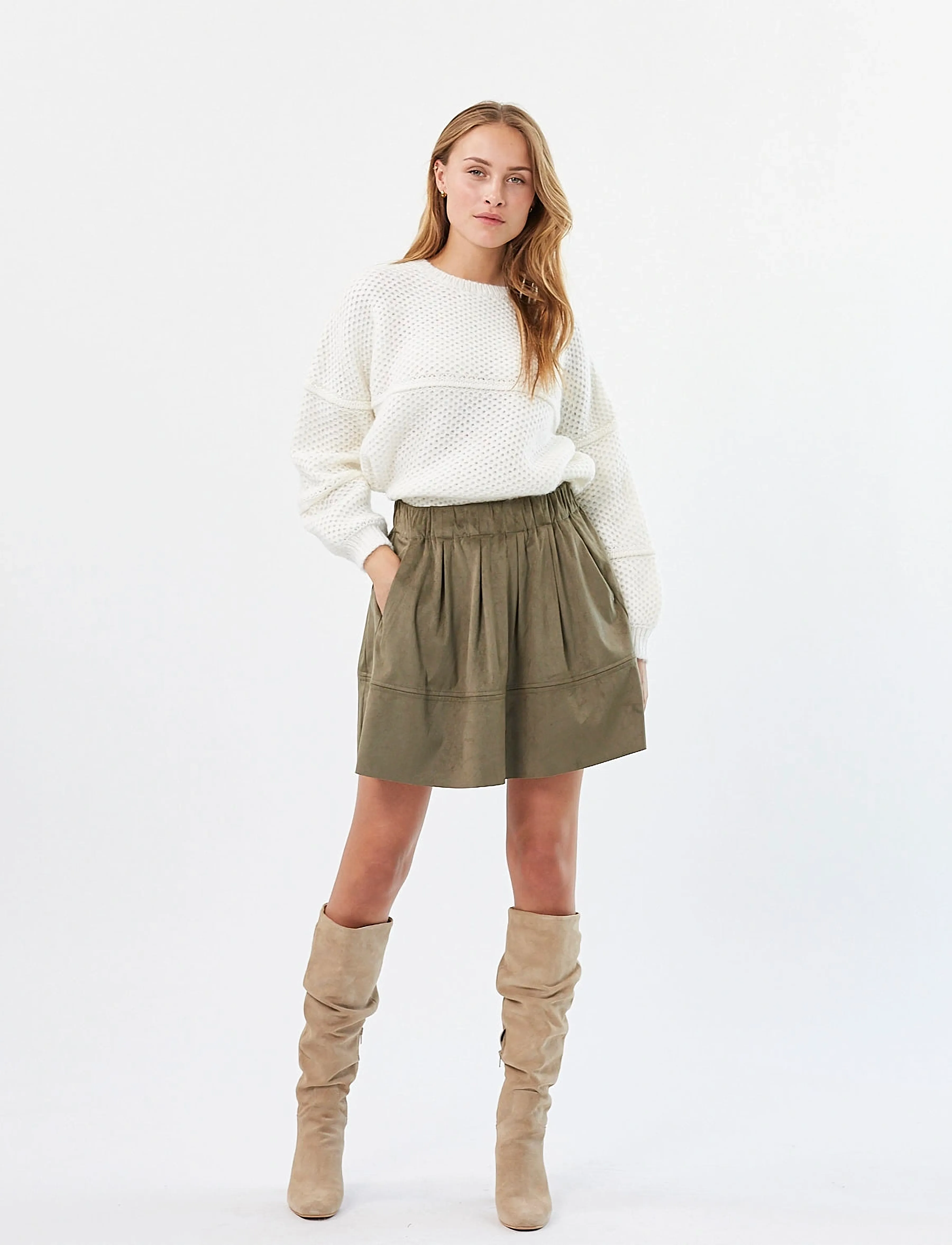 Moves - Kia 0032 Skirt - short skirts - 882 dusty olive - 3