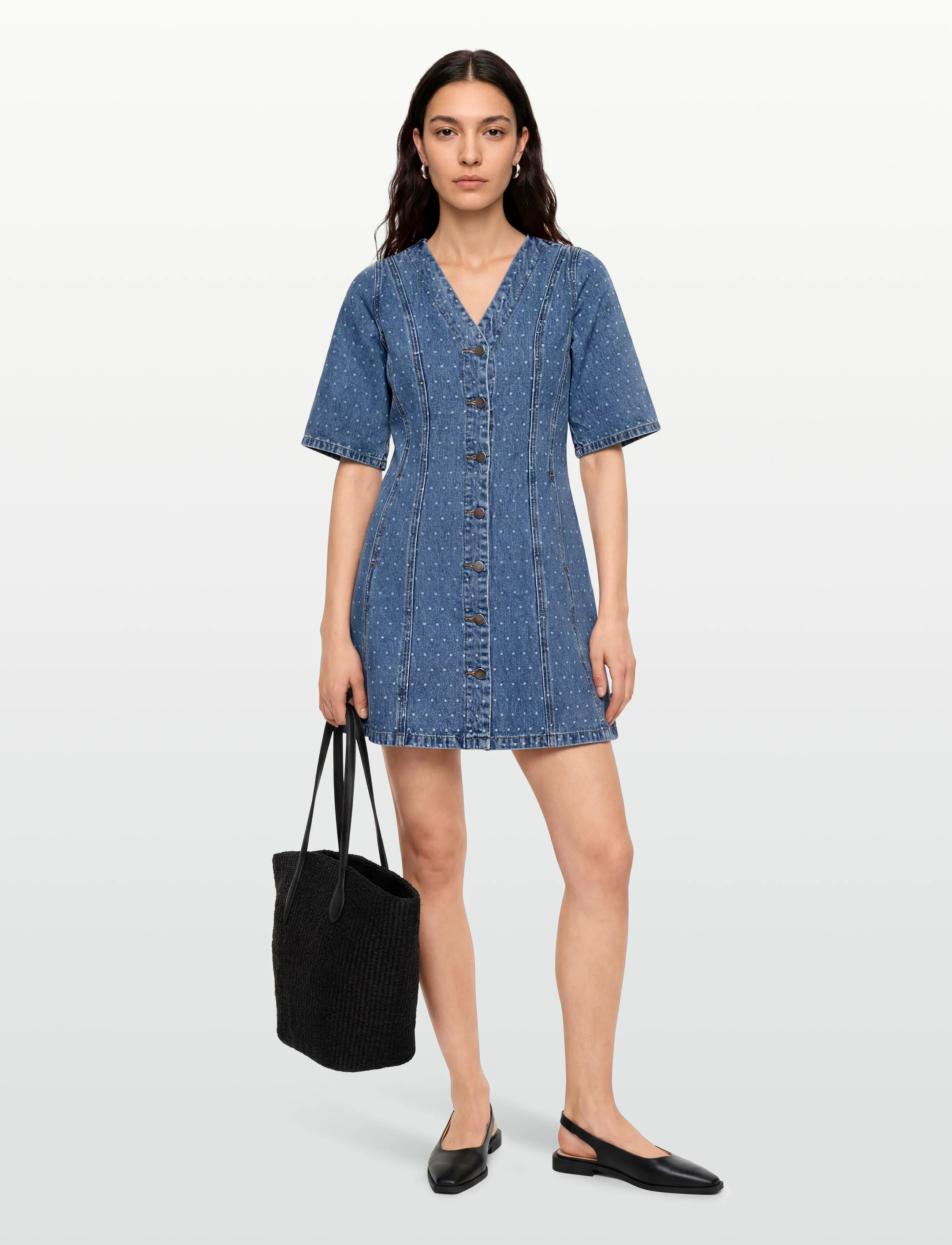Moves Miriami short dress 4616 - Jeansklänningar - 1002 MEDIUM BLUE / blue