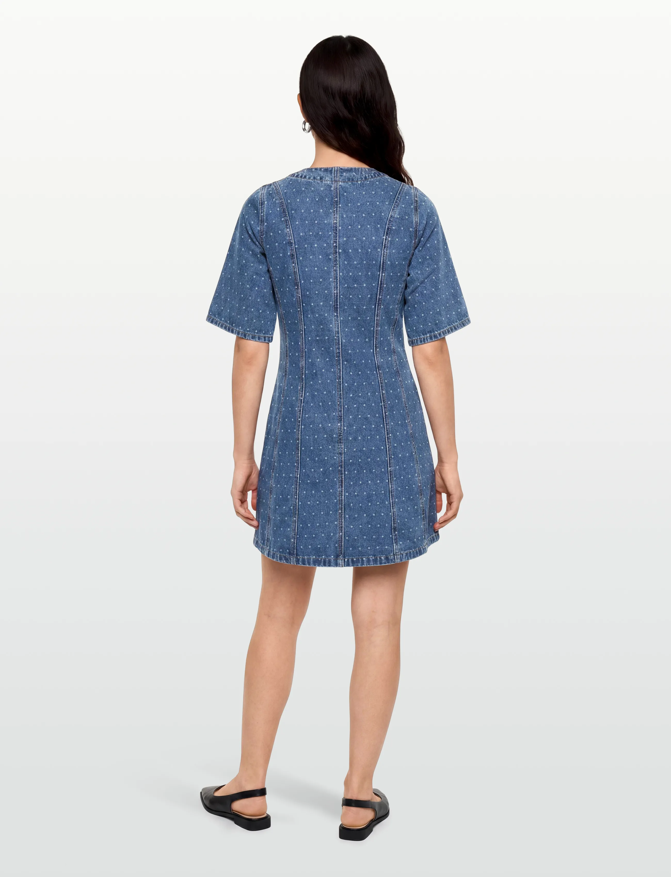 Moves - Miriami short dress 4616 - jeansklänningar - 1002 medium blue - 4