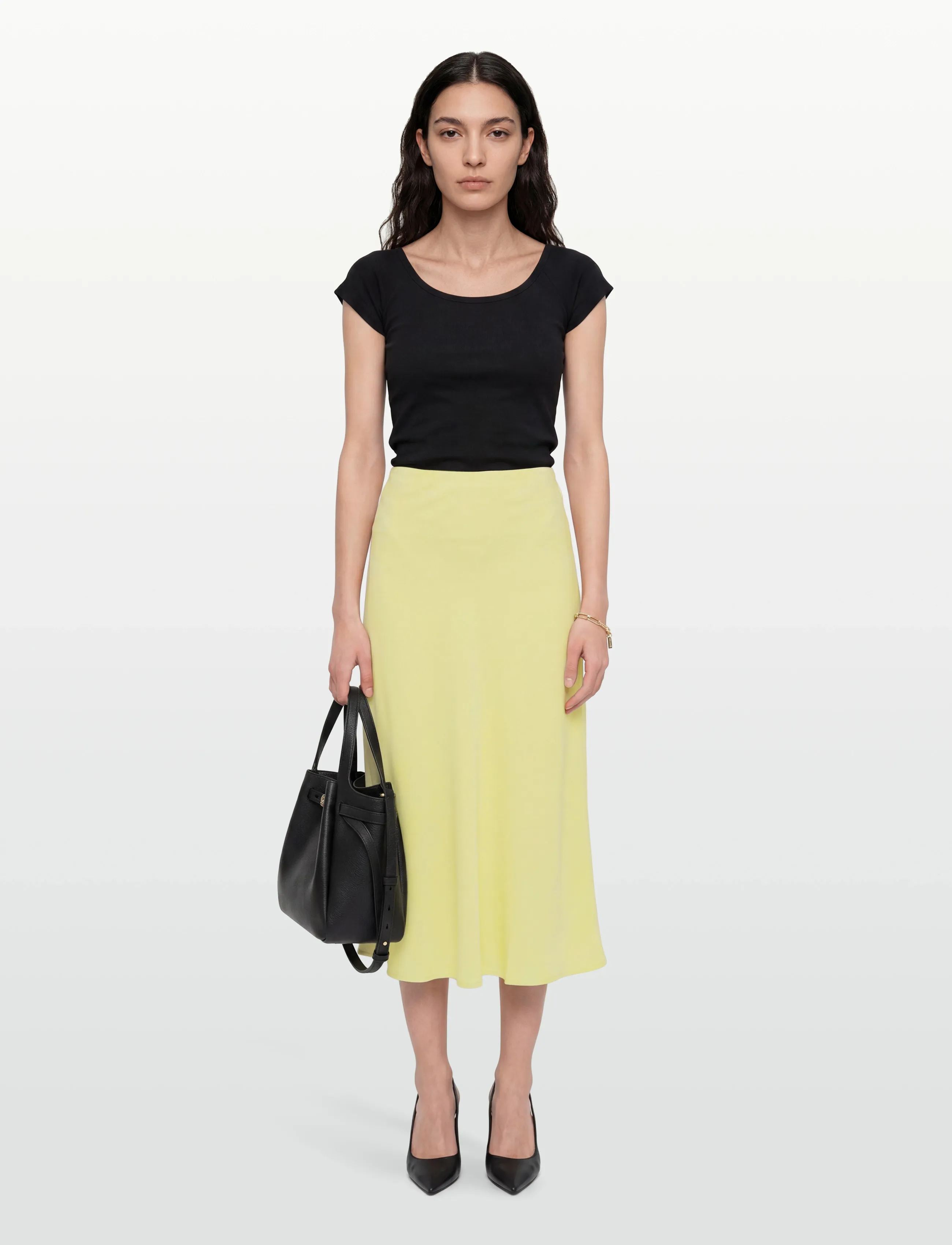 Moves - Gebry skirt 3570 - satinnederdele - 0618 wax yellow - 0
