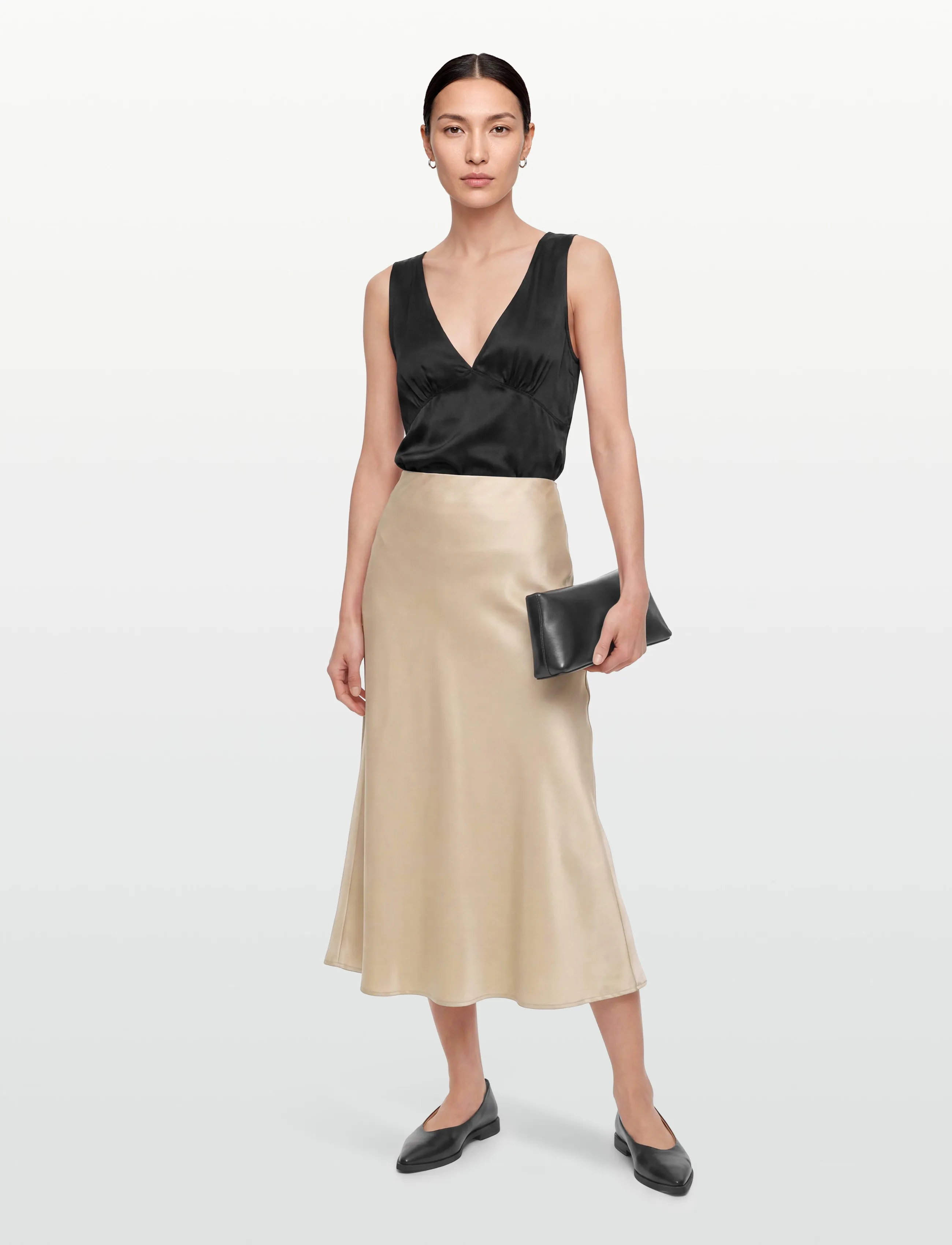 Moves - Gebry skirt 3570 - satengskjørt - 1114 travetine - 0