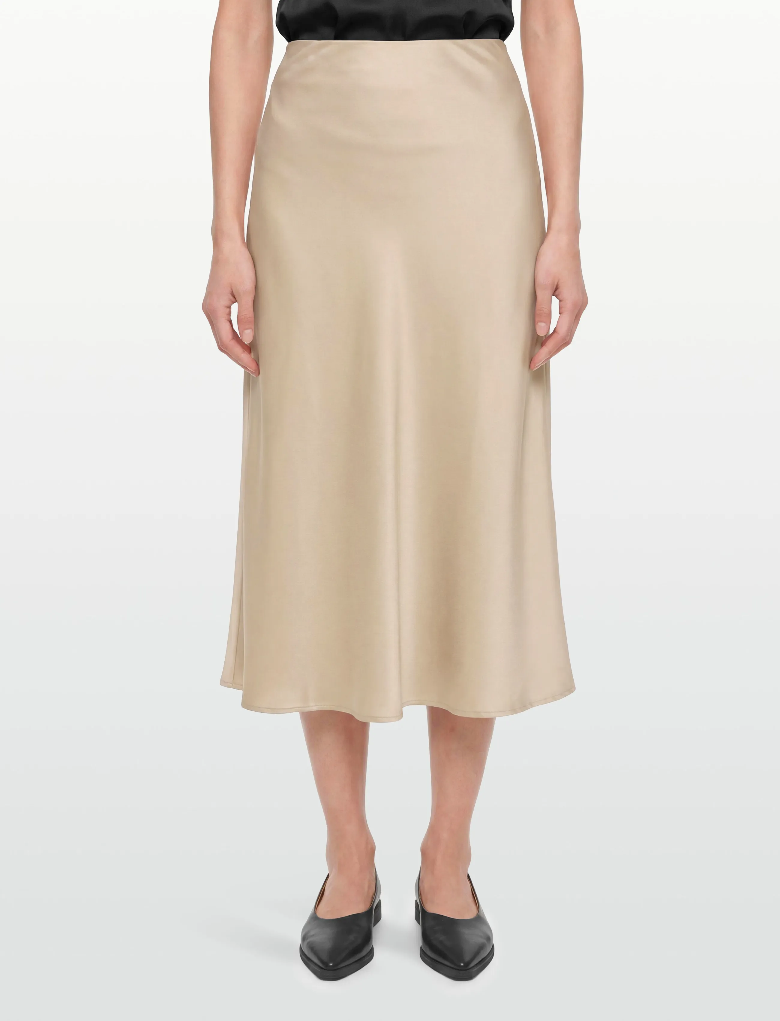 Moves - Gebry skirt 3570 - satengskjørt - 1114 travetine - 3