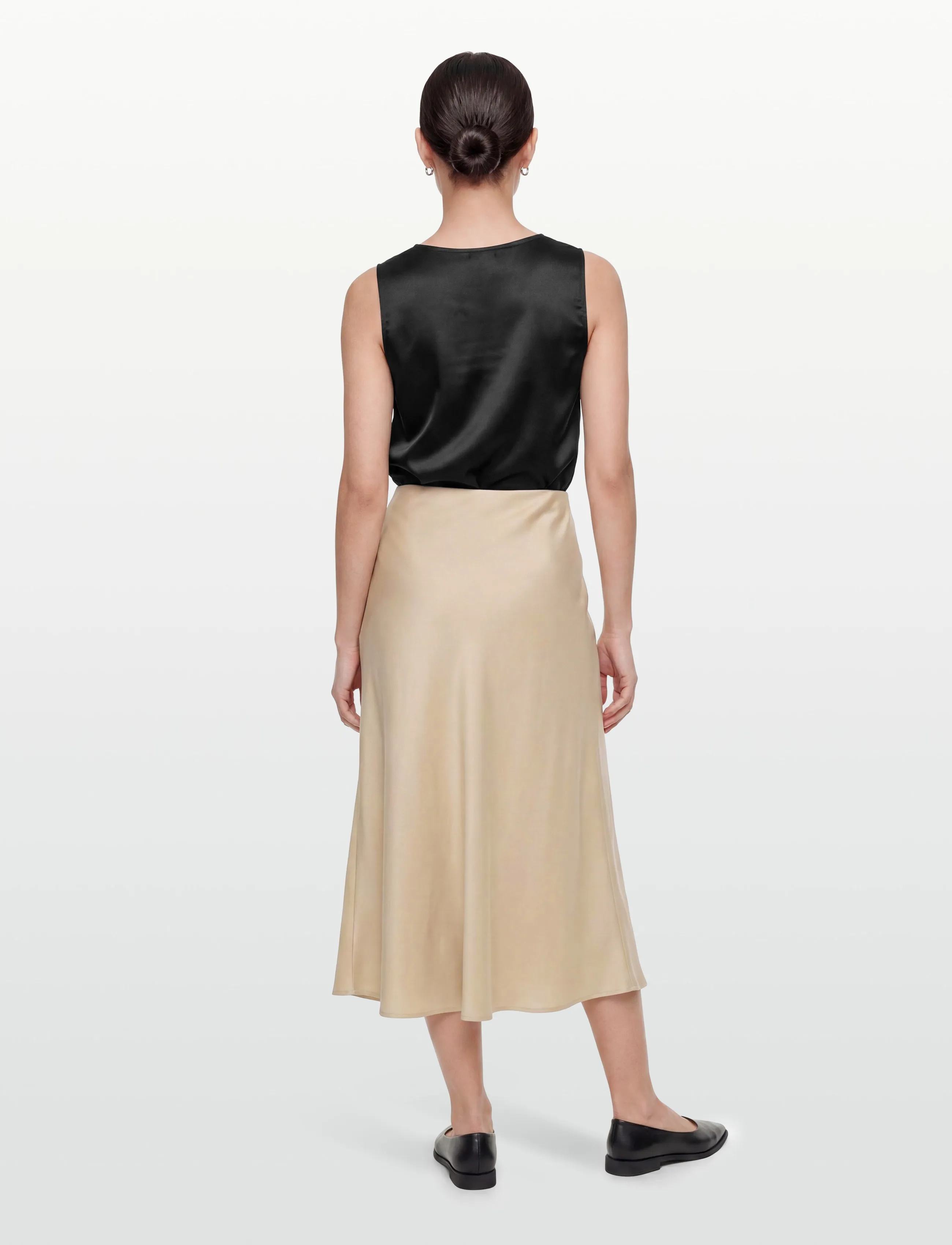 Moves - Gebry skirt 3570 - satengskjørt - 1114 travetine - 4