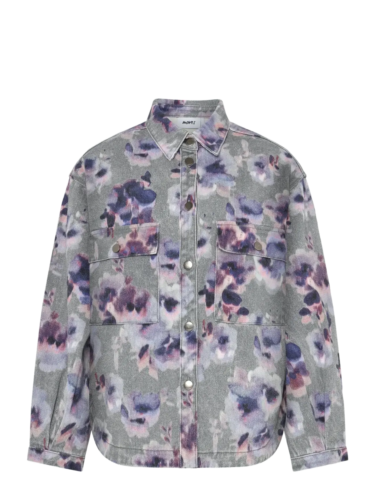 Moves Noliana shirt 4419 - Overshirts - 0201 CASTLEROCK / grey