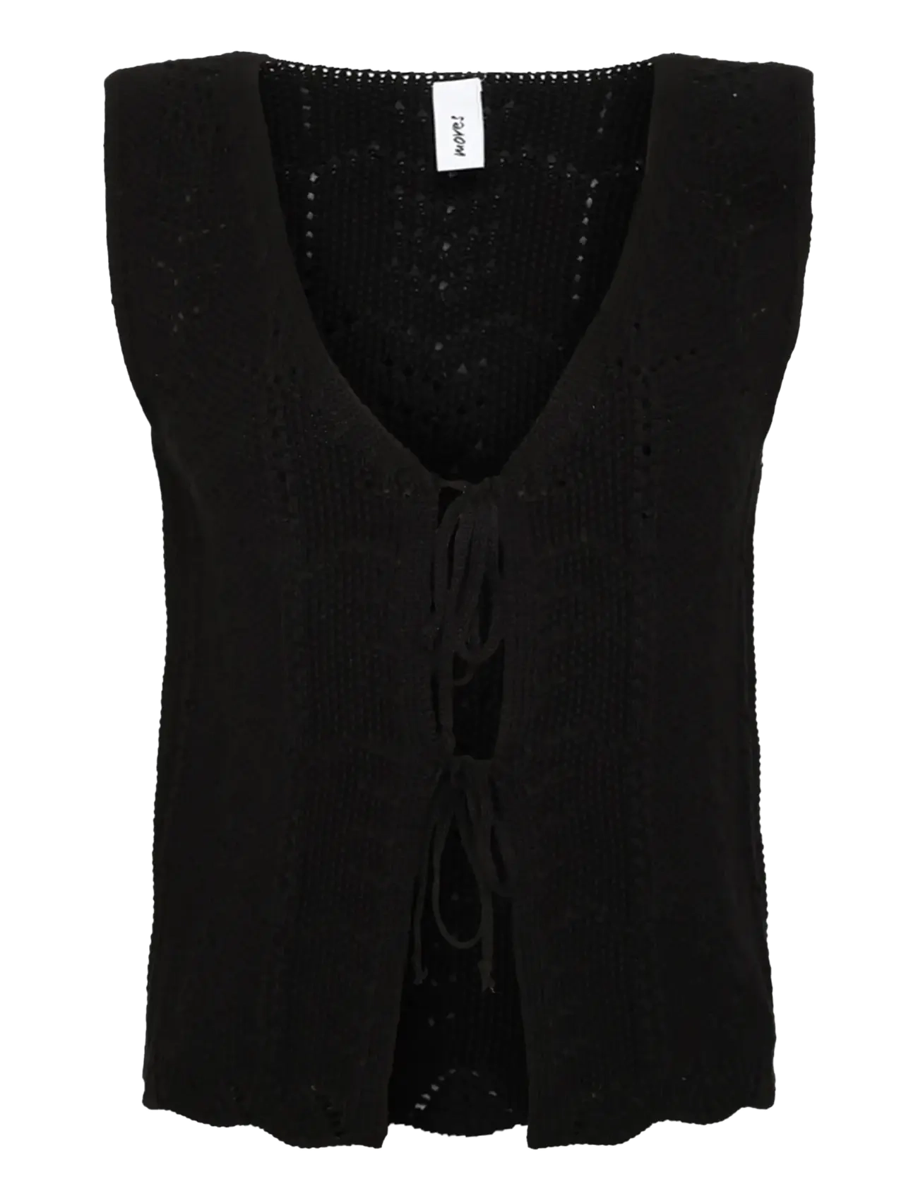 Moves Daphne vest 4286 - Knitted vests - 999 BLACK / black