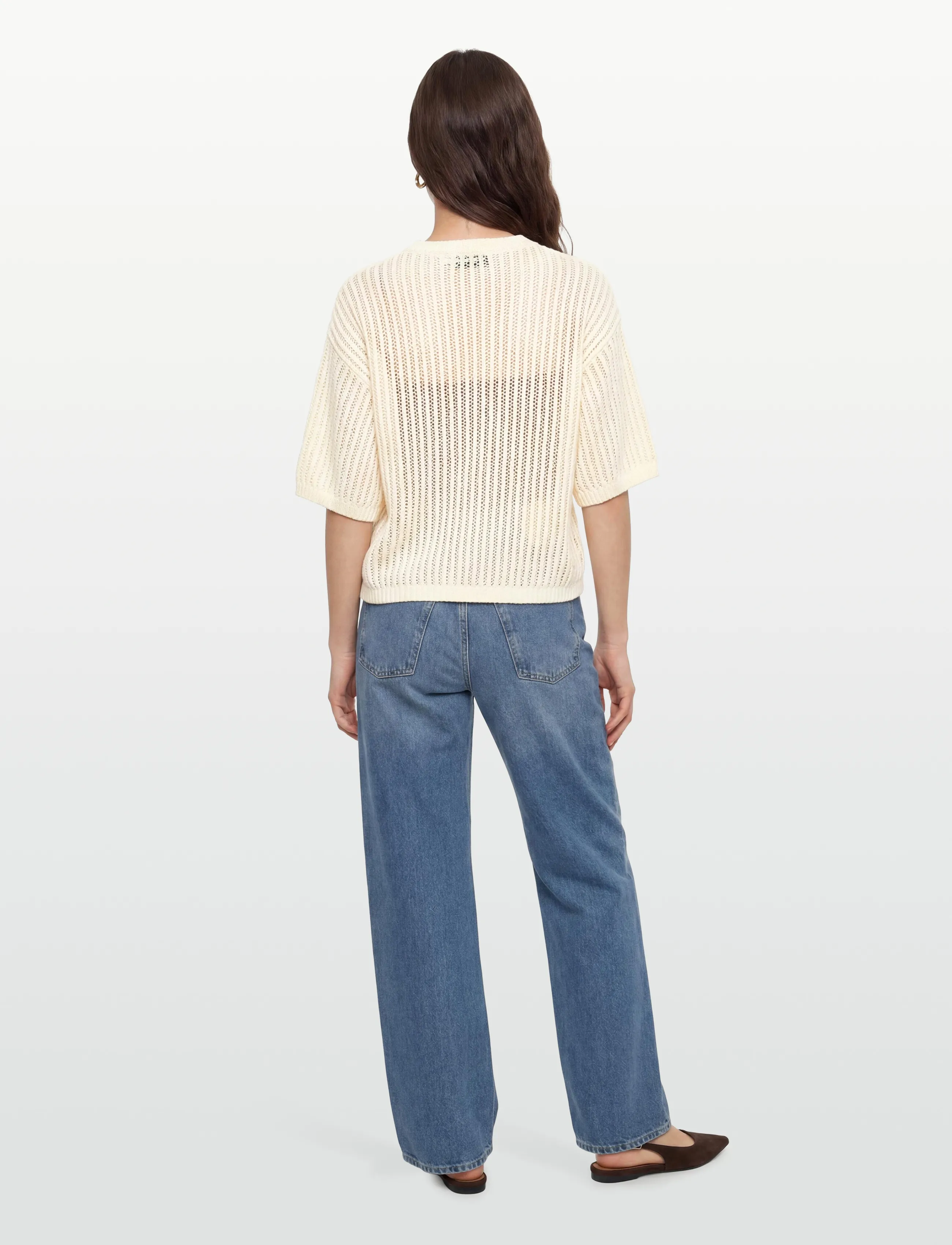 Moves - Fro ss knit 4378 - trøjer - 0105 antique white - 4