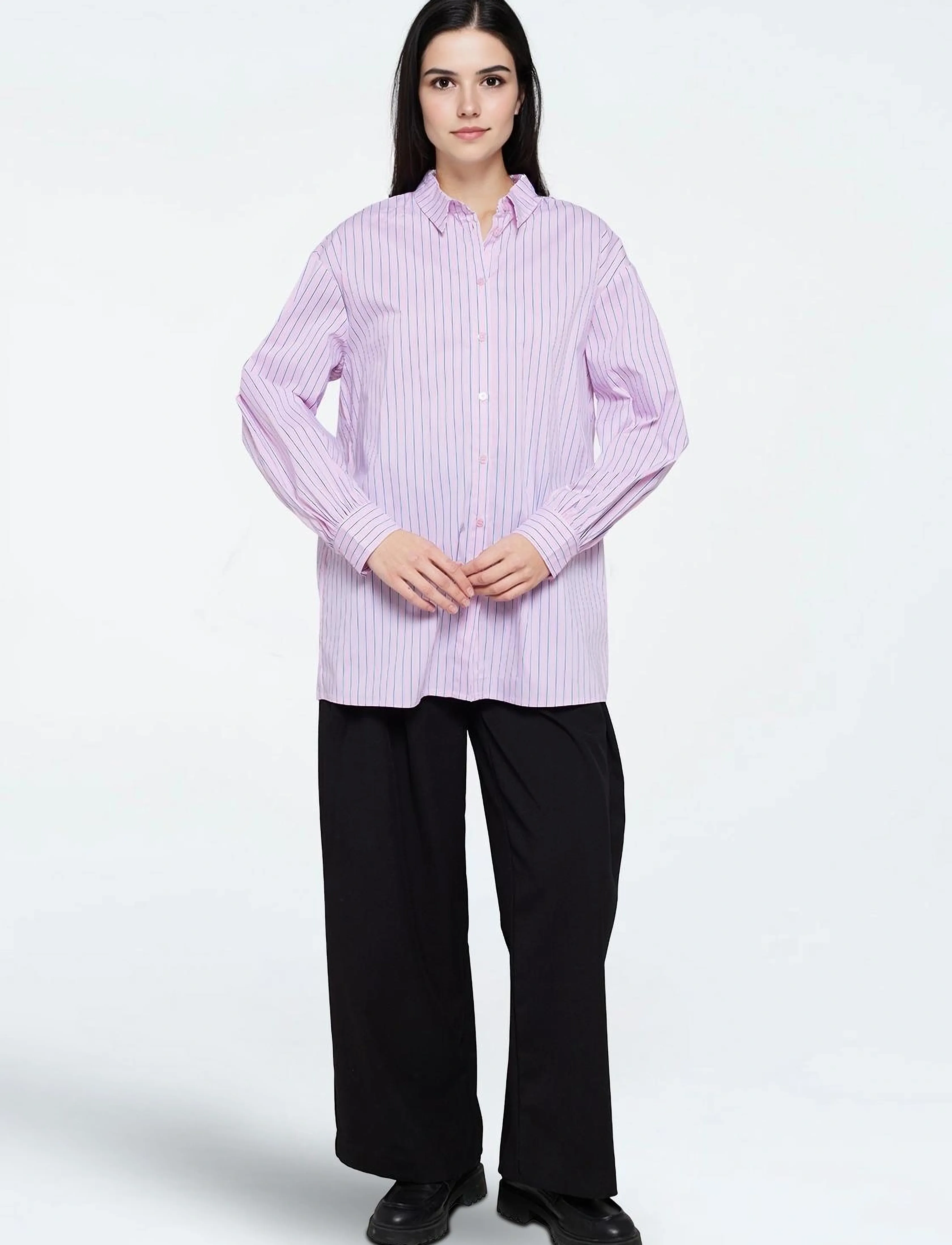 Moves - Nella shirt 4433 - langærmede skjorter - 1507 mauve mist - 0