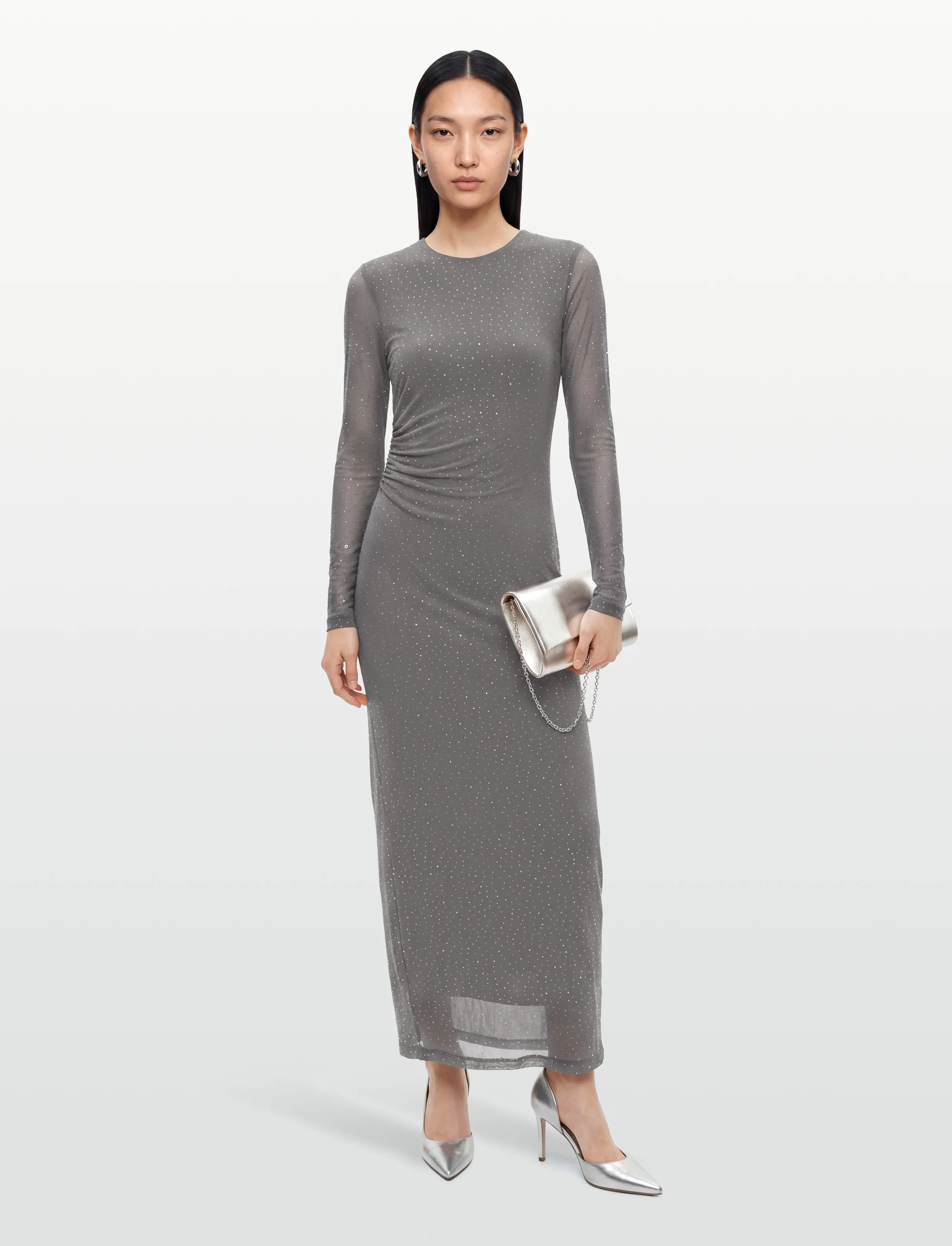 Moves Almia dress 4525 - Paillettenkleider - 0201 CASTLEROCK / grey