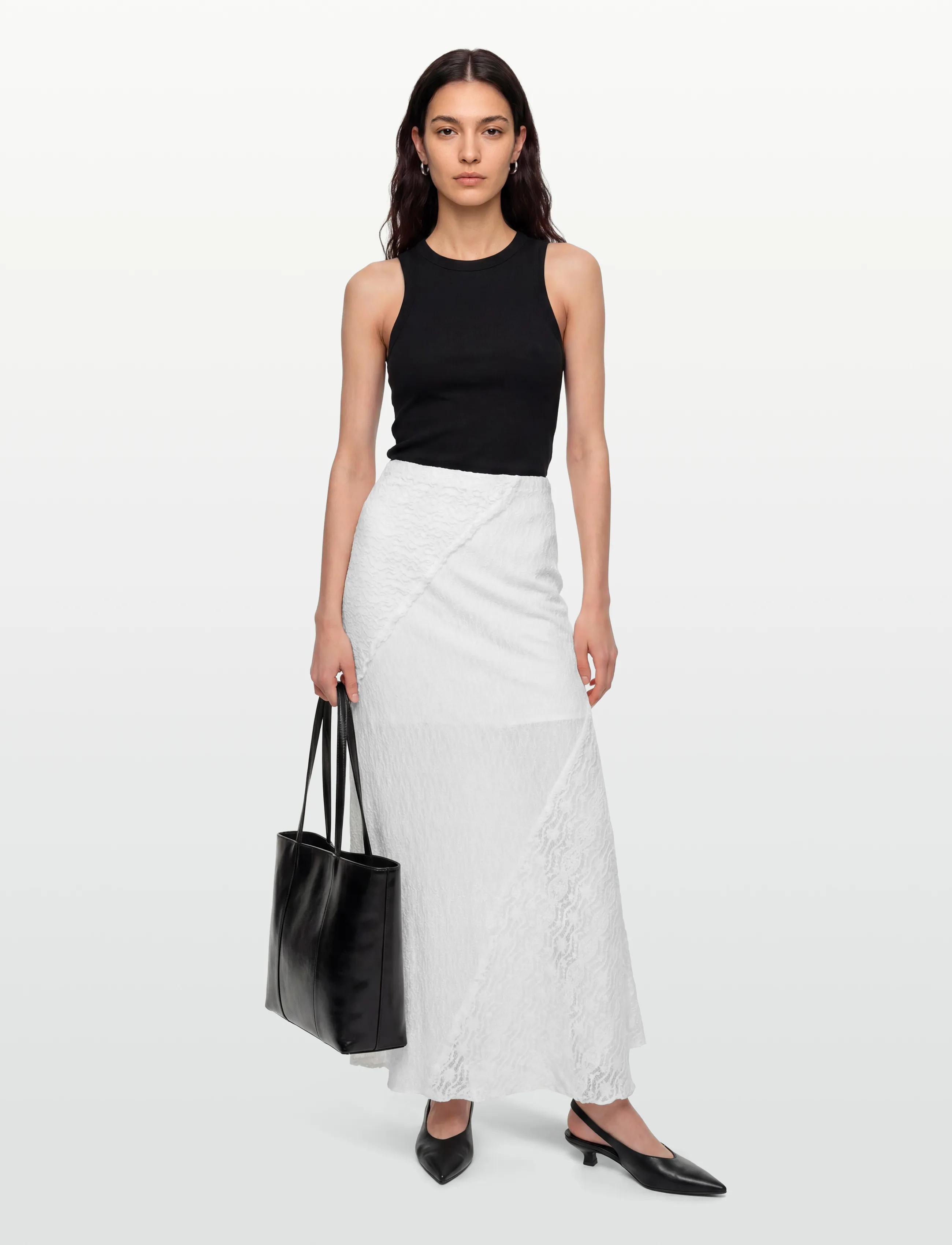 Moves - Lorelai Skirt 4625 - midi nederdele - 000 white - 0