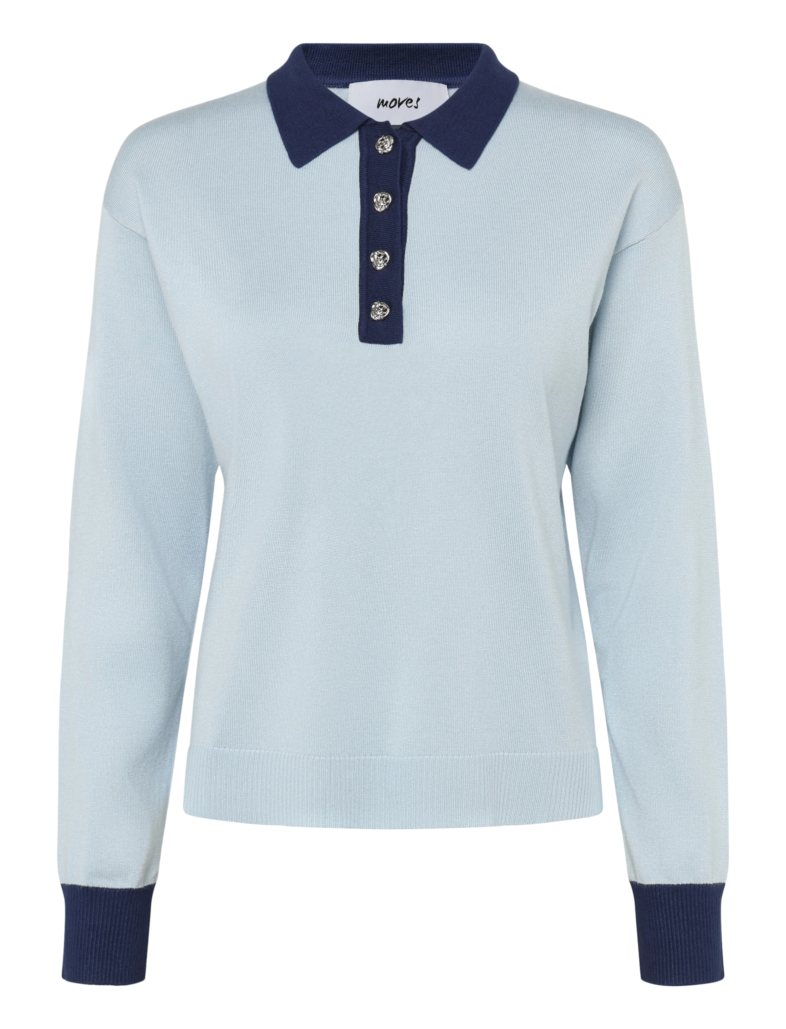 Moves Polla polo LS 4635 - Strickmode - 4005 NANTUCKET BREEZE / blue