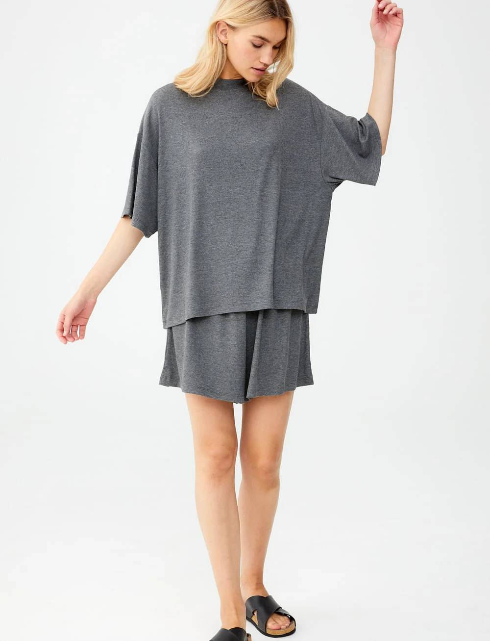 Movesgood - Julia Top Night Sky - sov- & loungeplagg - grey - 3