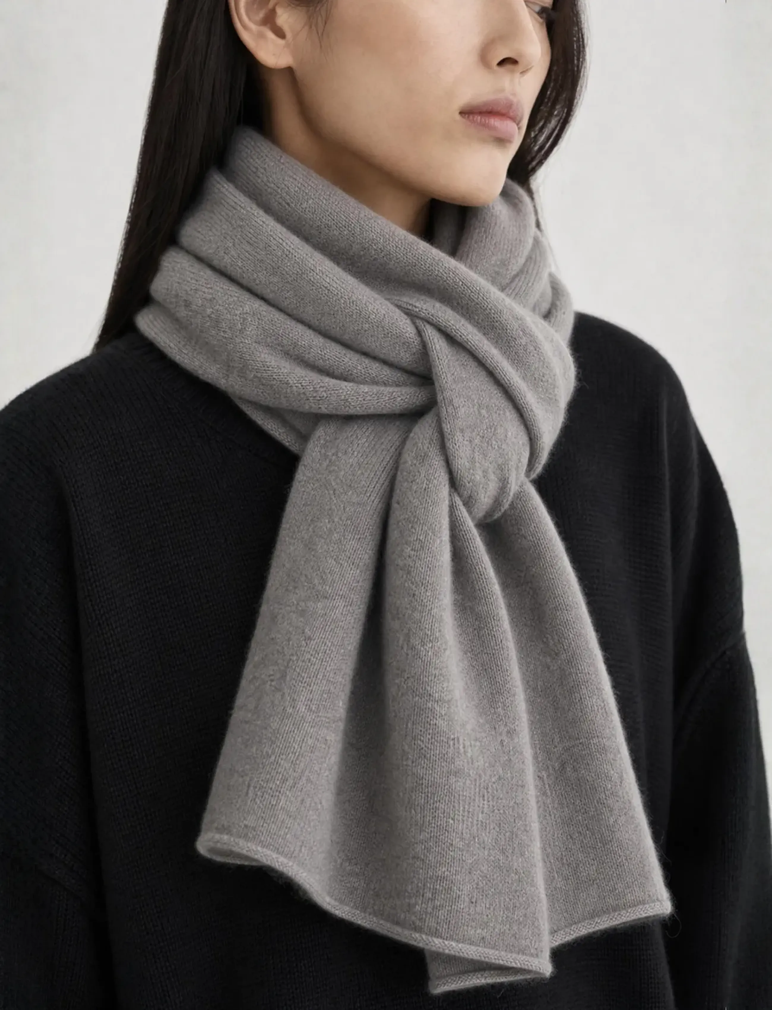 Movesgood - Mirja Scarf - onesize - Grey Melange - kashmir - grey - 0