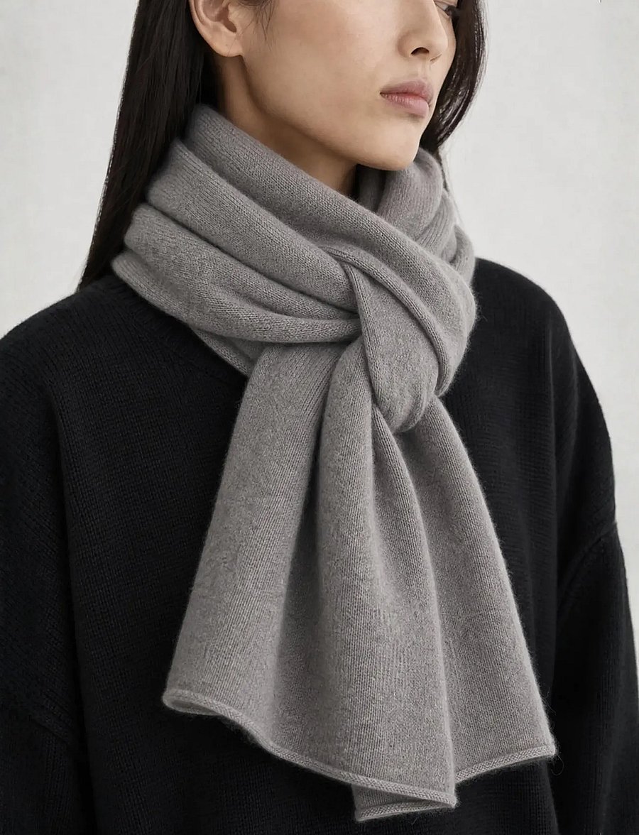 Movesgood - Mirja Scarf - onesize - Grey Melange - kashmir - grey - 0