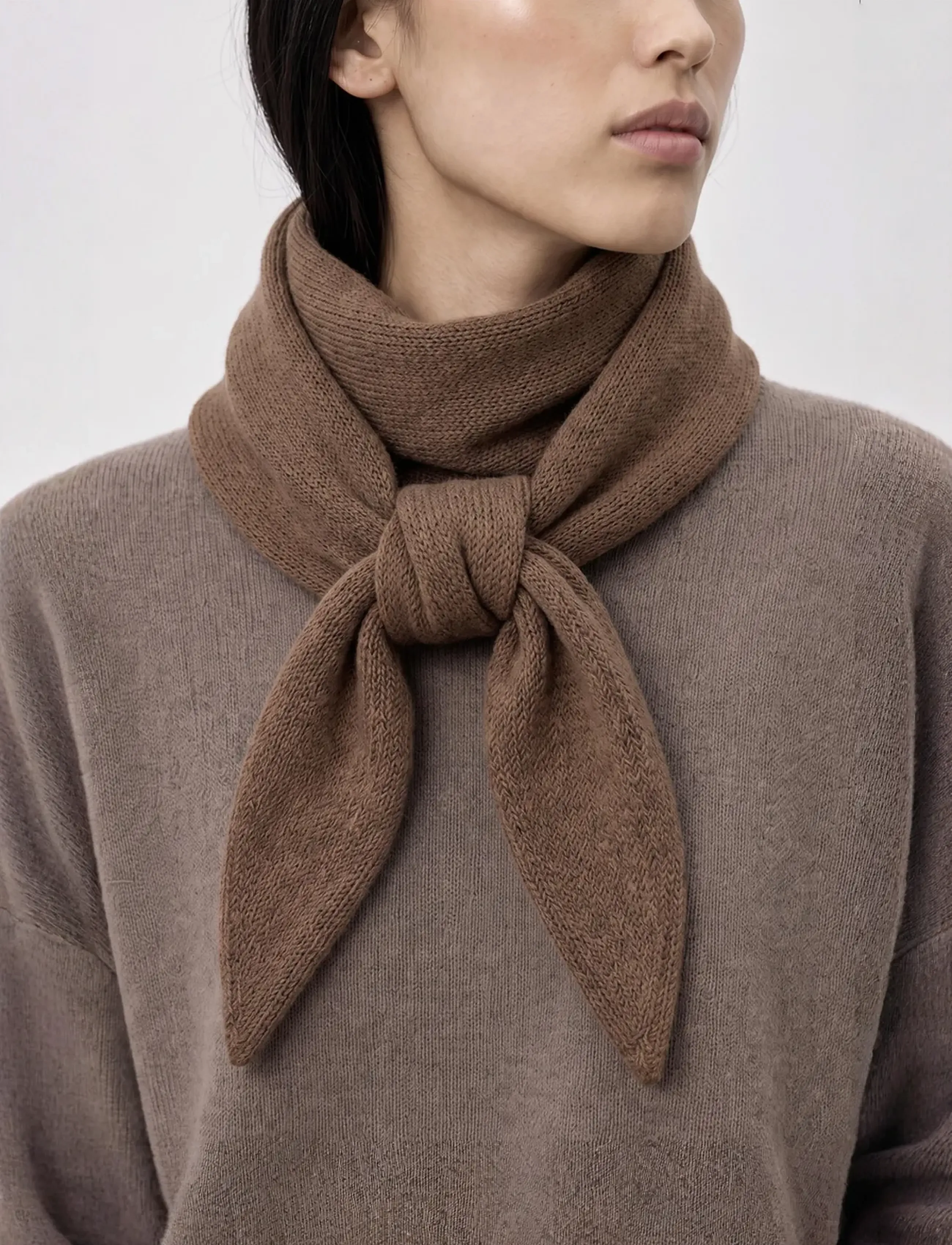 Movesgood Triangle scarves Brown - Transitional Layering - BROWN / brown