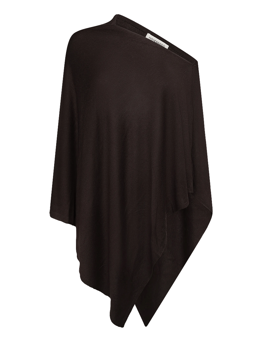 Movesgood - Petrina Poncho - onesize - Dark Brown - kašmiir - dark brown - 0