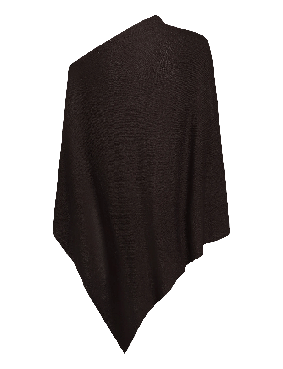 Movesgood - Petrina Poncho - onesize - Dark Brown - kašmiir - dark brown - 1