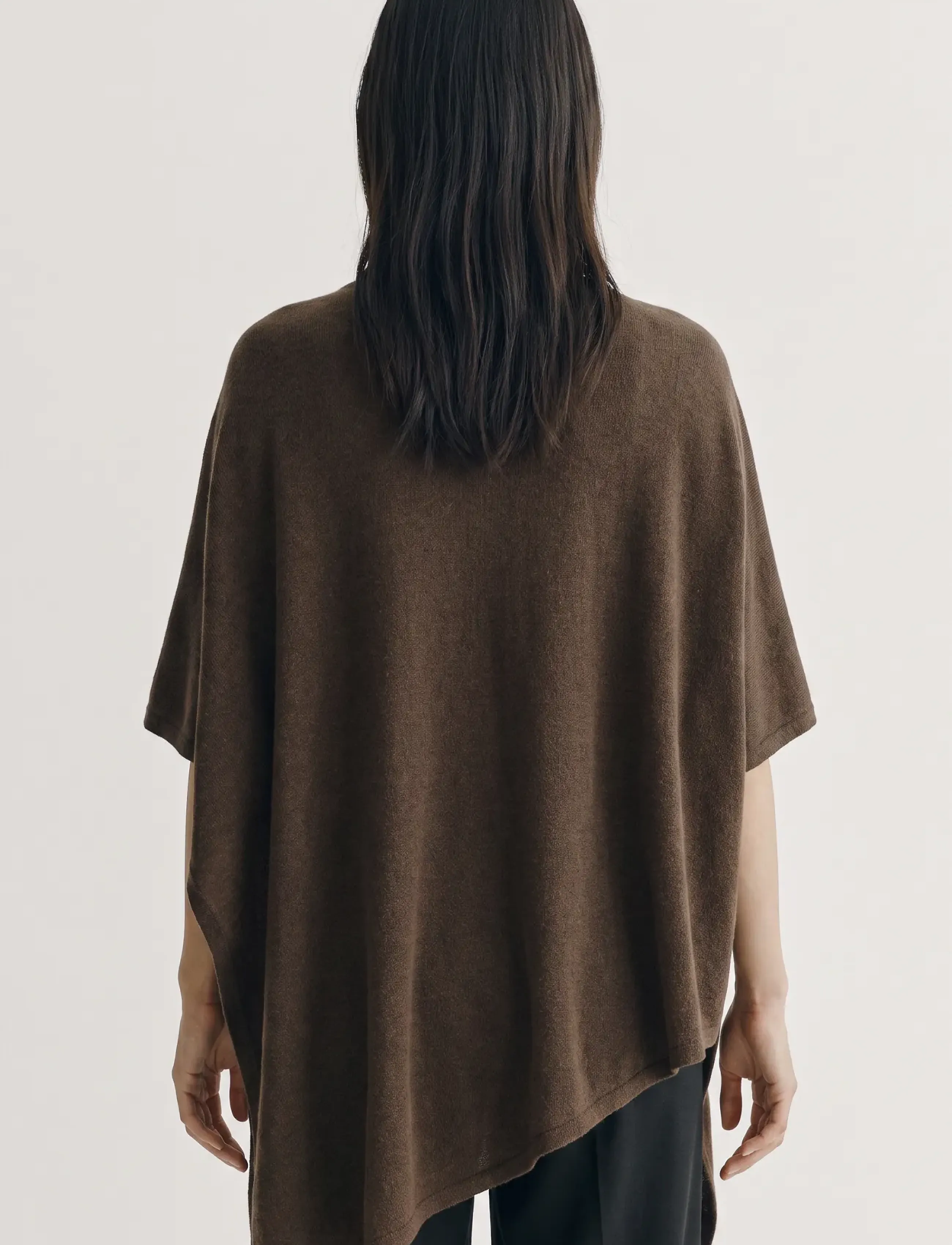 Movesgood - Petrina Poncho - onesize - Dark Brown - kašmiir - dark brown - 2