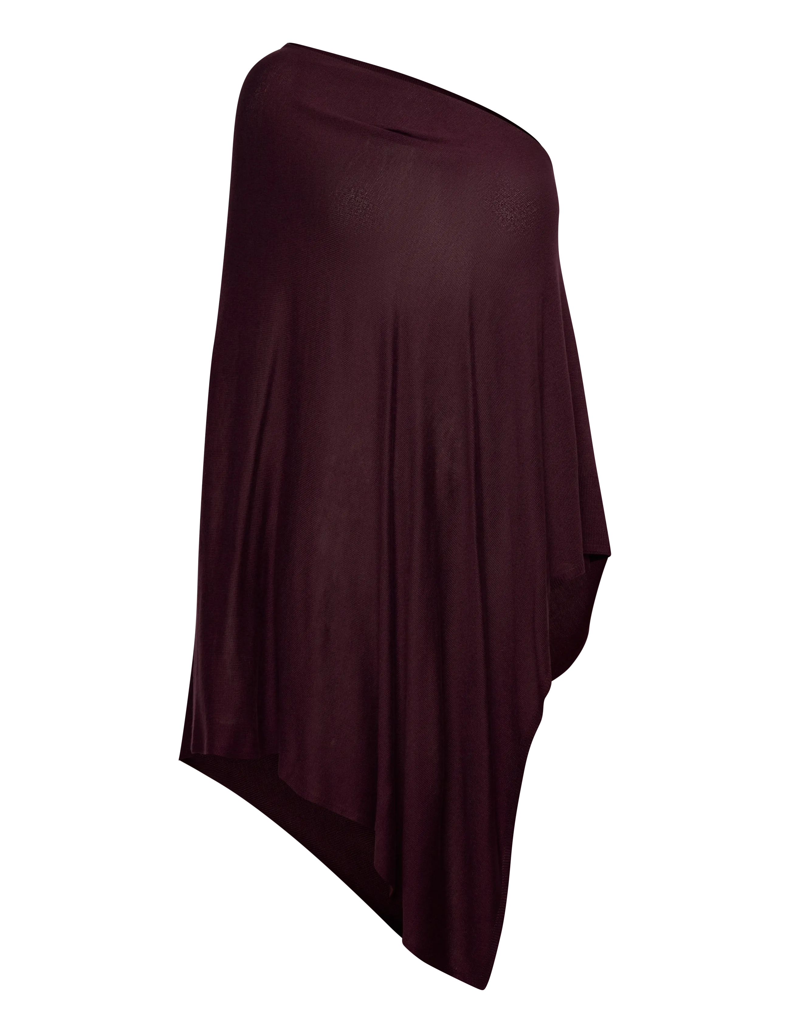Movesgood Petrina Poncho - Onesize - Black - Ponchoer & Kapper - DARK PLUM / burgundy