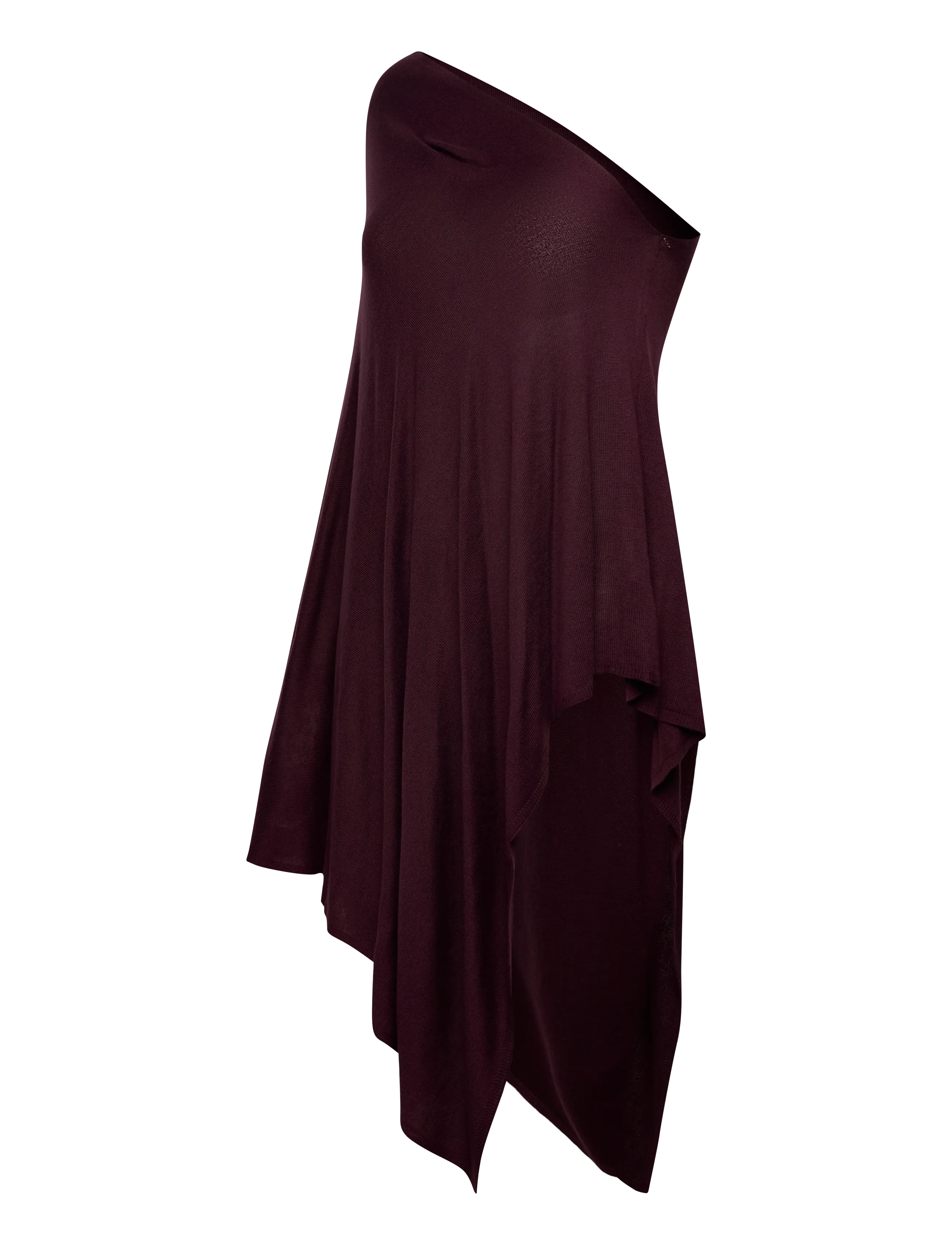 Movesgood - Petrina Poncho - Onesize - Black - cashmere - dark plum - 2