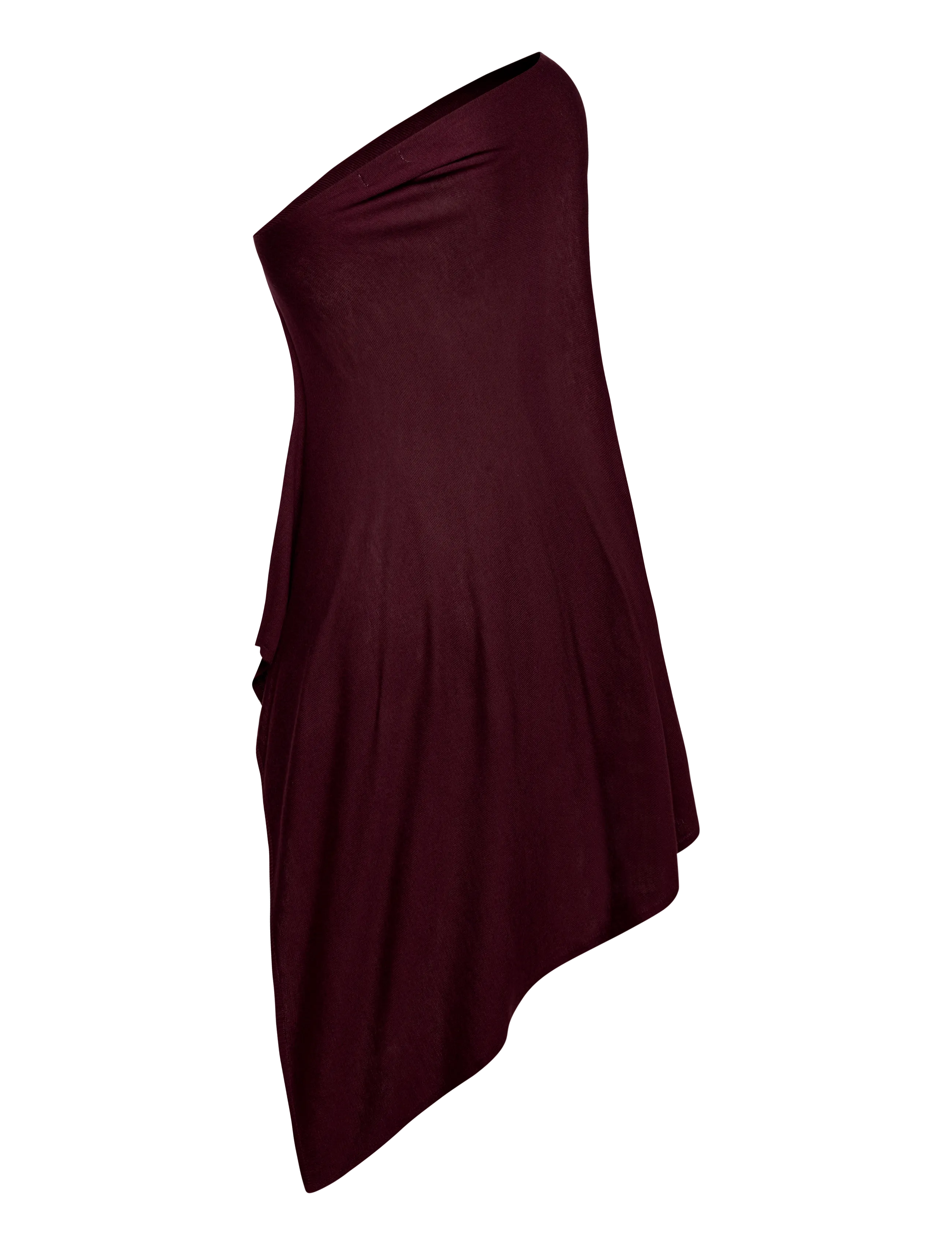 Movesgood - Petrina Poncho - Onesize - Black - cashmere - dark plum - 3