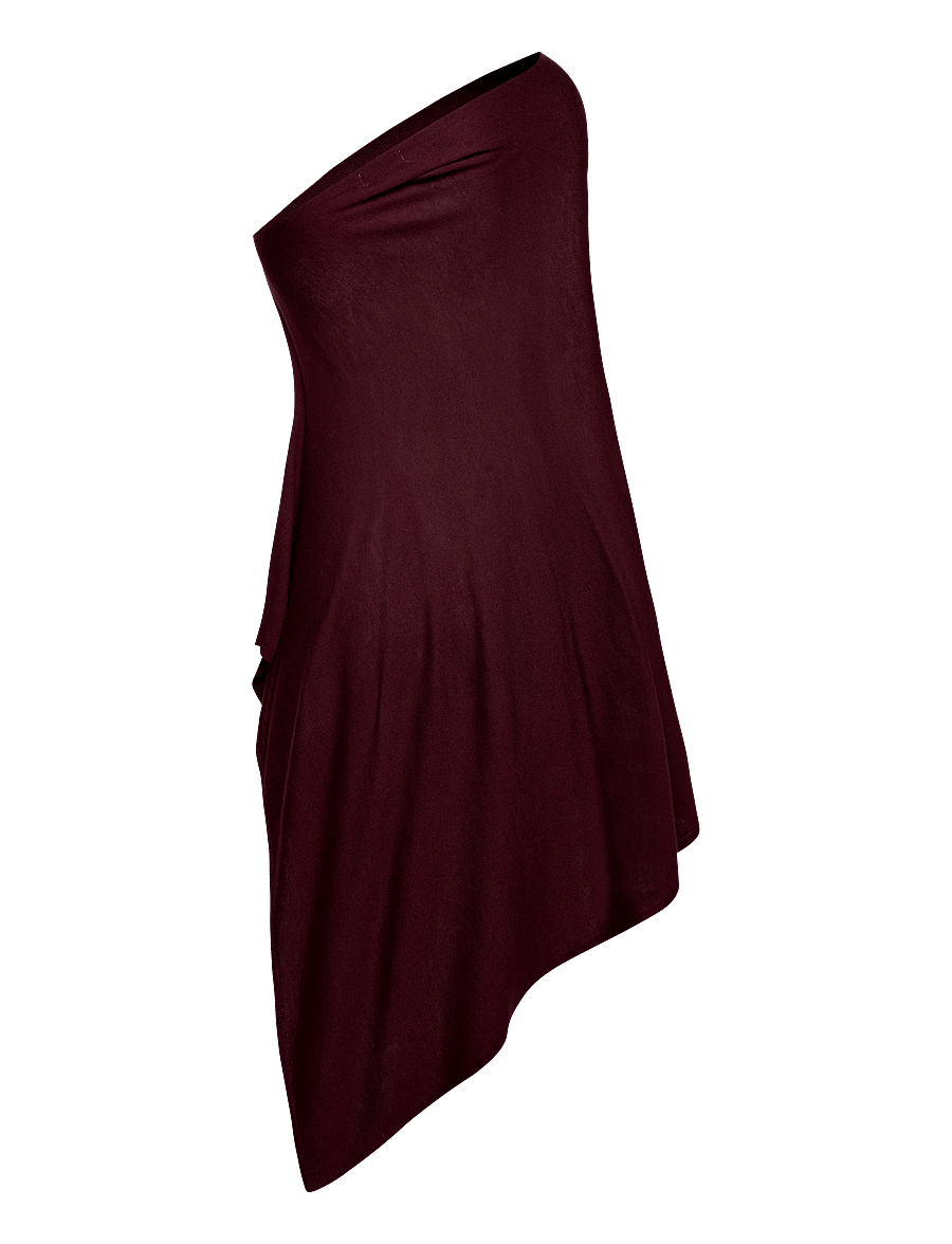 Movesgood - Petrina Poncho - Onesize - Black - cashmere - dark plum - 3