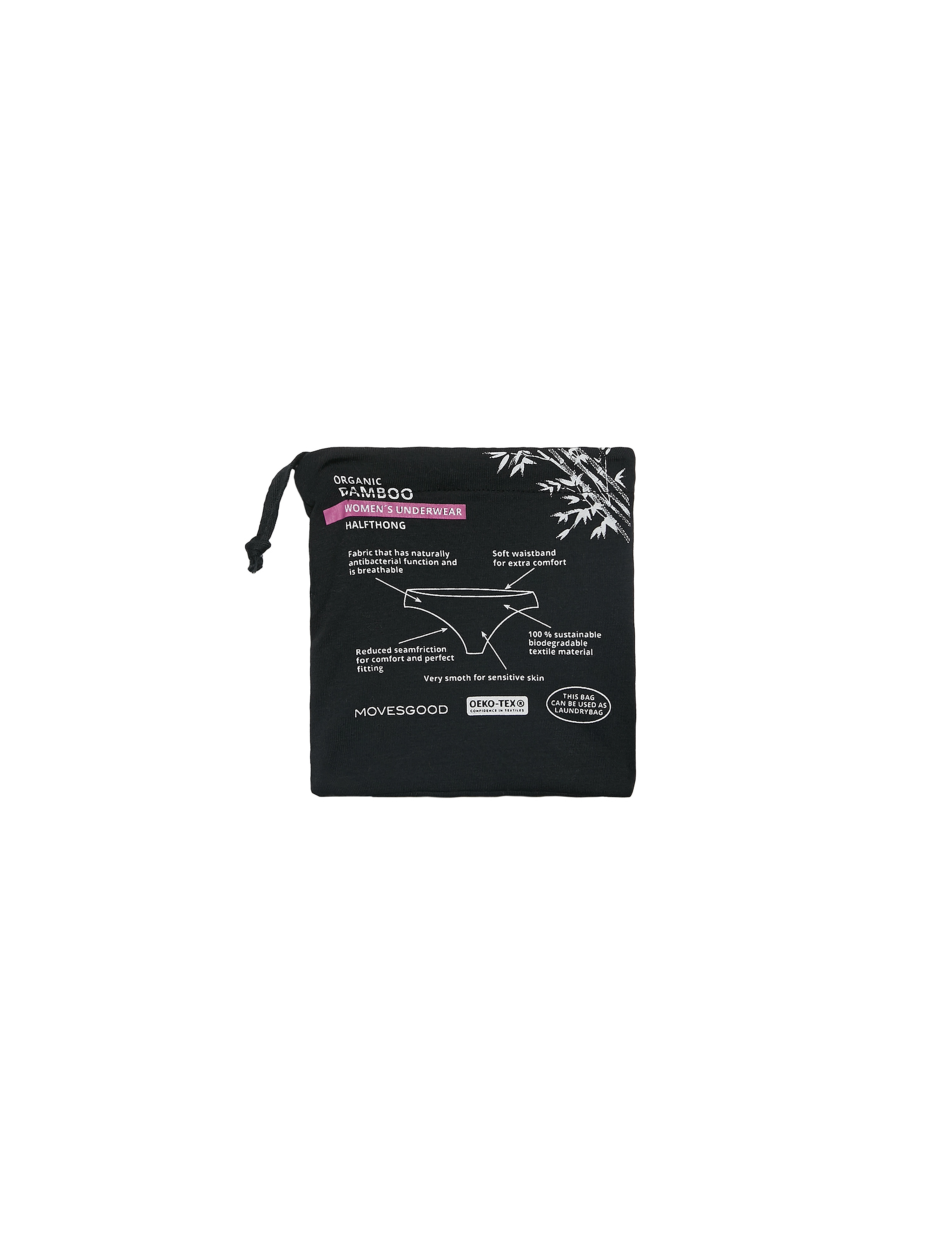 Movesgood - Bamboo UW Thong - kvinner - black - 5