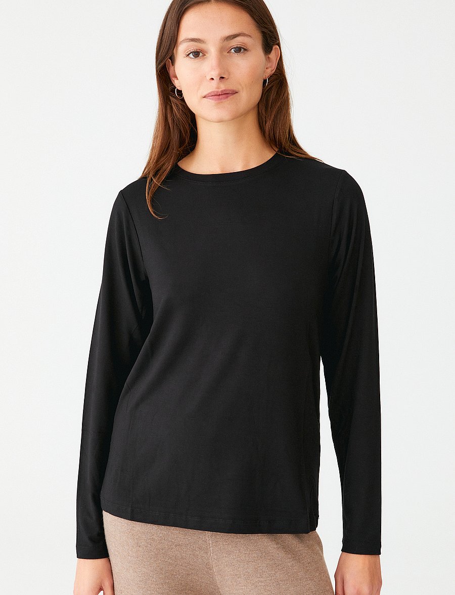 Movesgood - Cindy Top - pikkade varrukatega alussärgid - black - 0