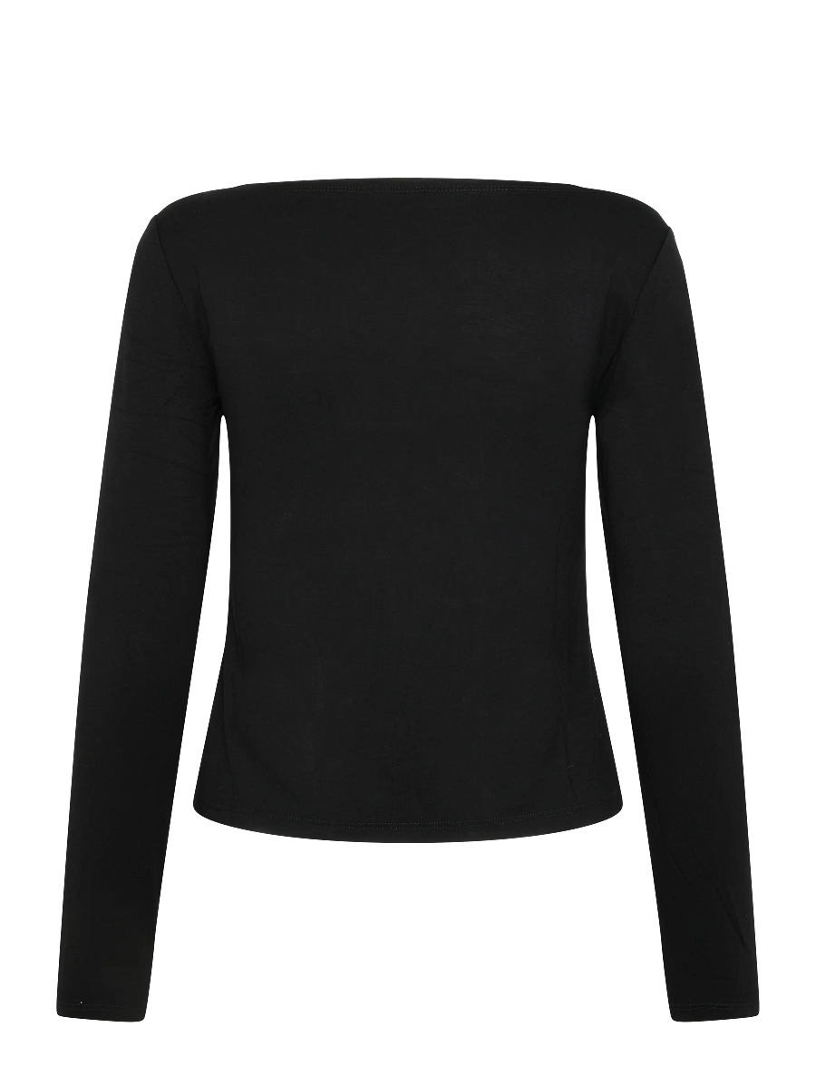 Movesgood - Alora Top Black XS - långärmade toppar - black - 2