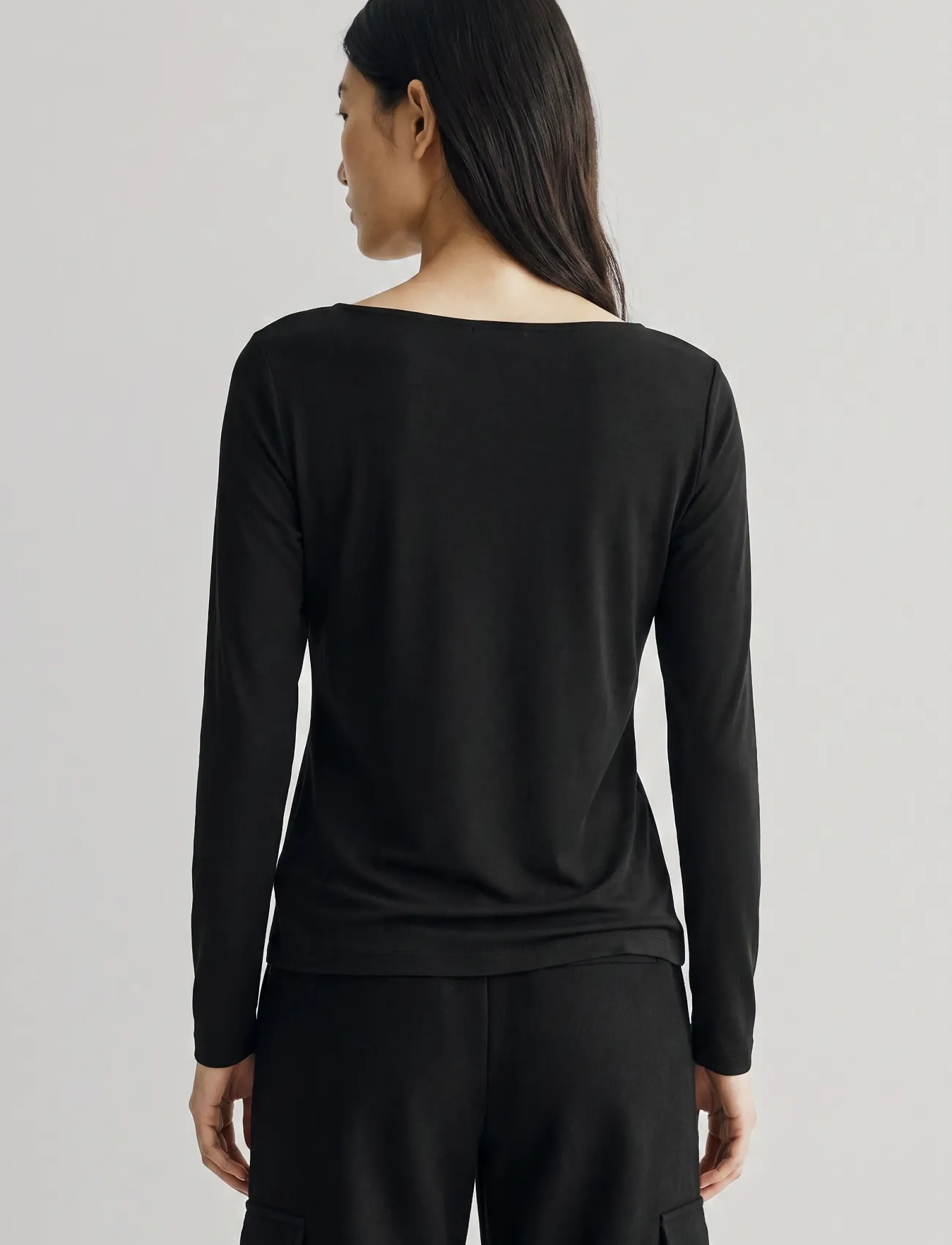 Movesgood - Alora Top Black XS - långärmade toppar - black - 3