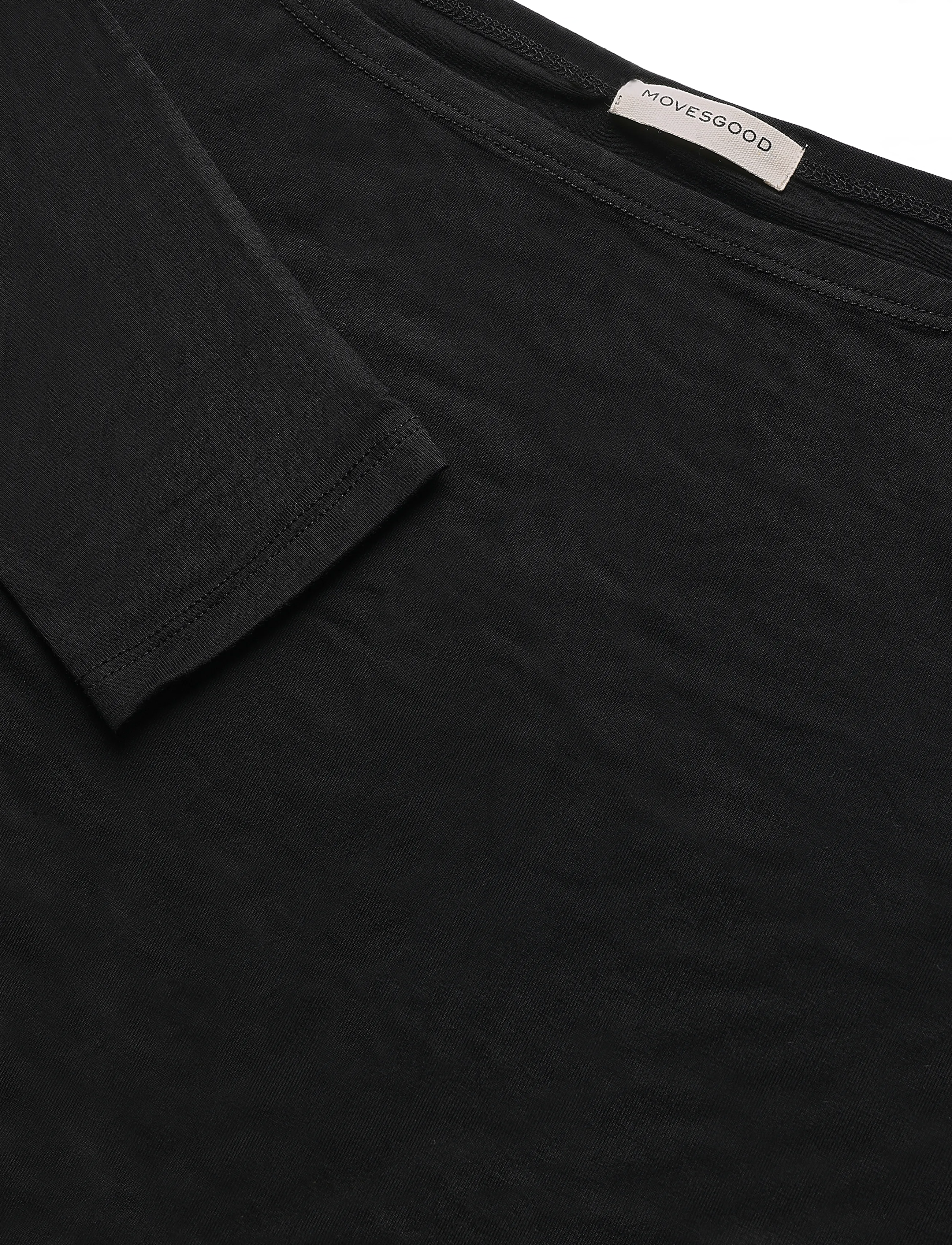 Movesgood - Alora Top Black XS - långärmade toppar - black - 4