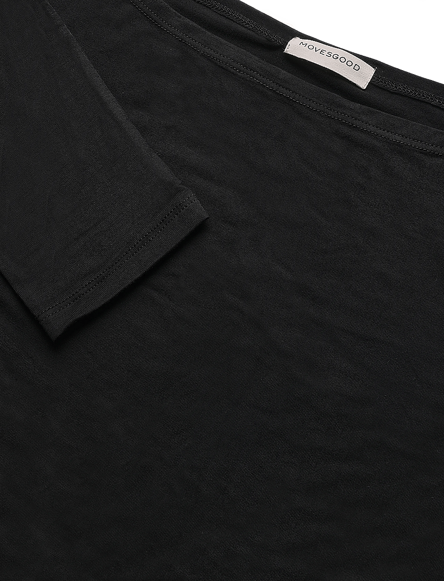 Movesgood - Alora Top Black XS - långärmade toppar - black - 4