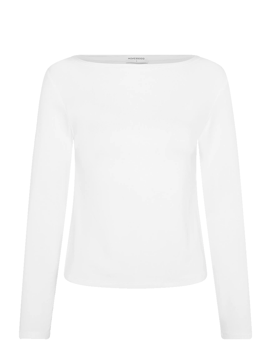 Movesgood - Alora Top Black XS - långärmade toppar - white - 1