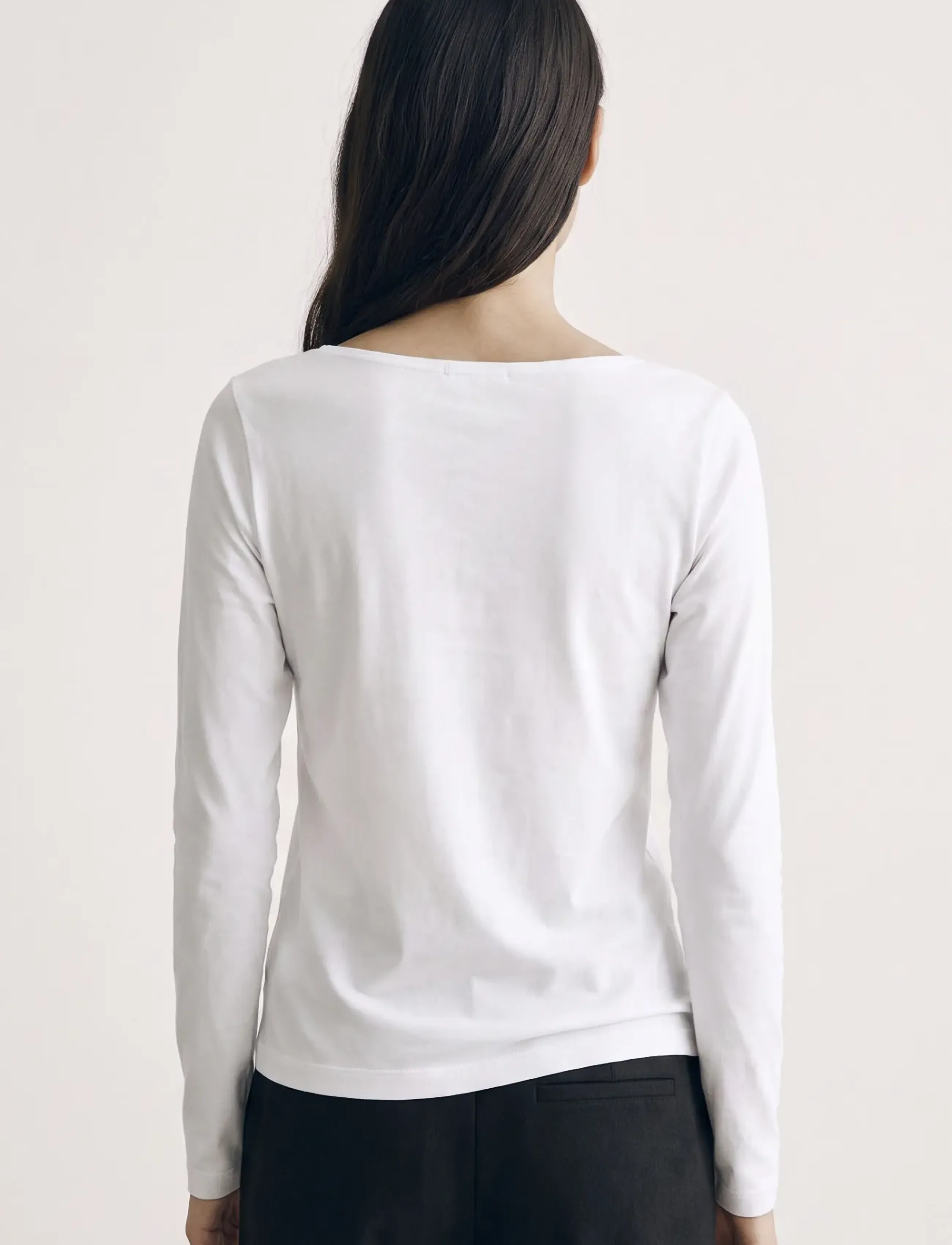 Movesgood - Alora Top Black XS - långärmade toppar - white - 3
