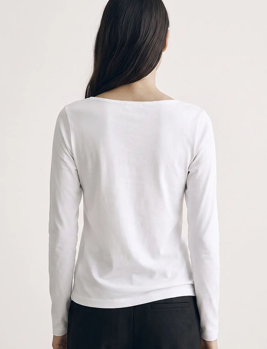 Movesgood - Alora Top Black XS - långärmade toppar - white - 3
